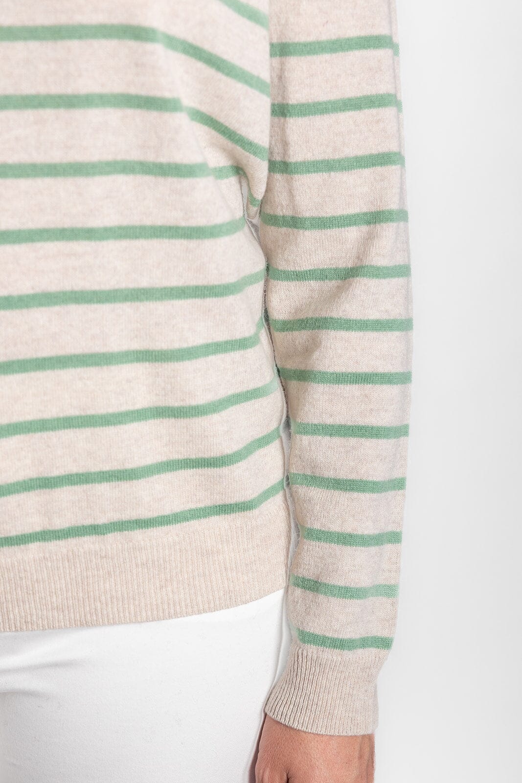 Bow & Arrow Breton Stripe- Oatmeal/Mint Stripe Bow & Arrow