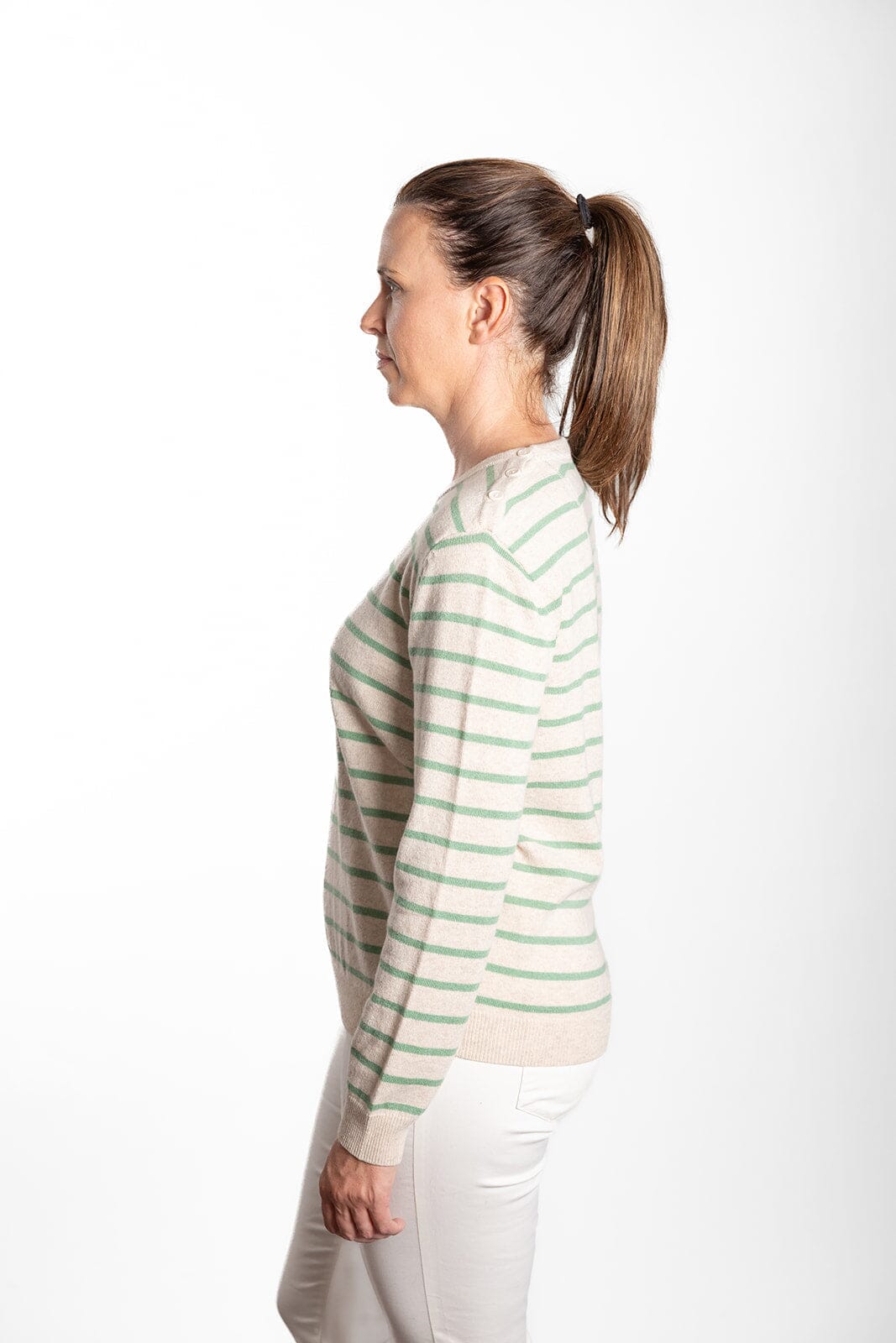 Bow & Arrow Breton Stripe- Oatmeal/Mint Stripe Bow & Arrow