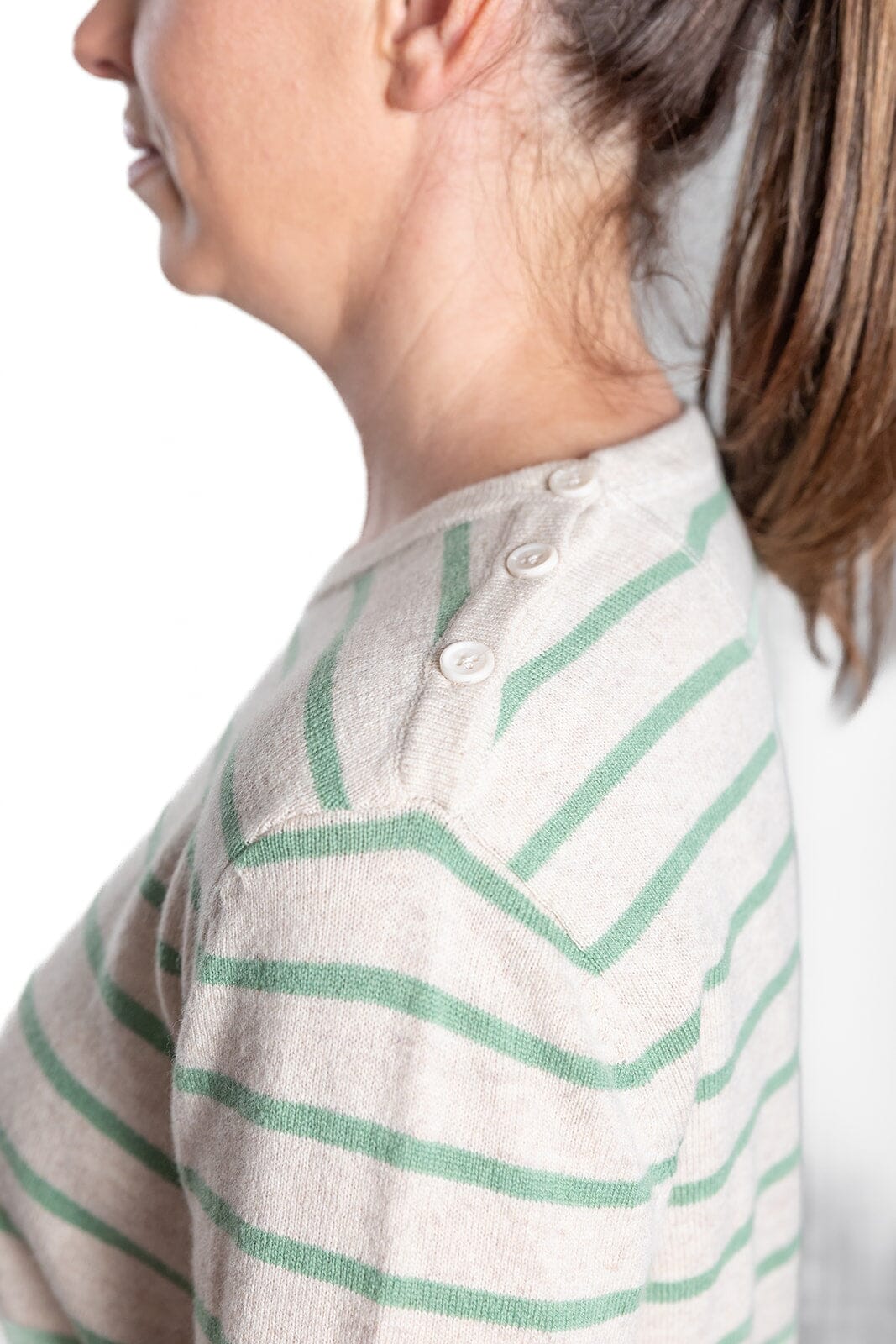 Bow & Arrow Breton Stripe- Oatmeal/Mint Stripe Bow & Arrow