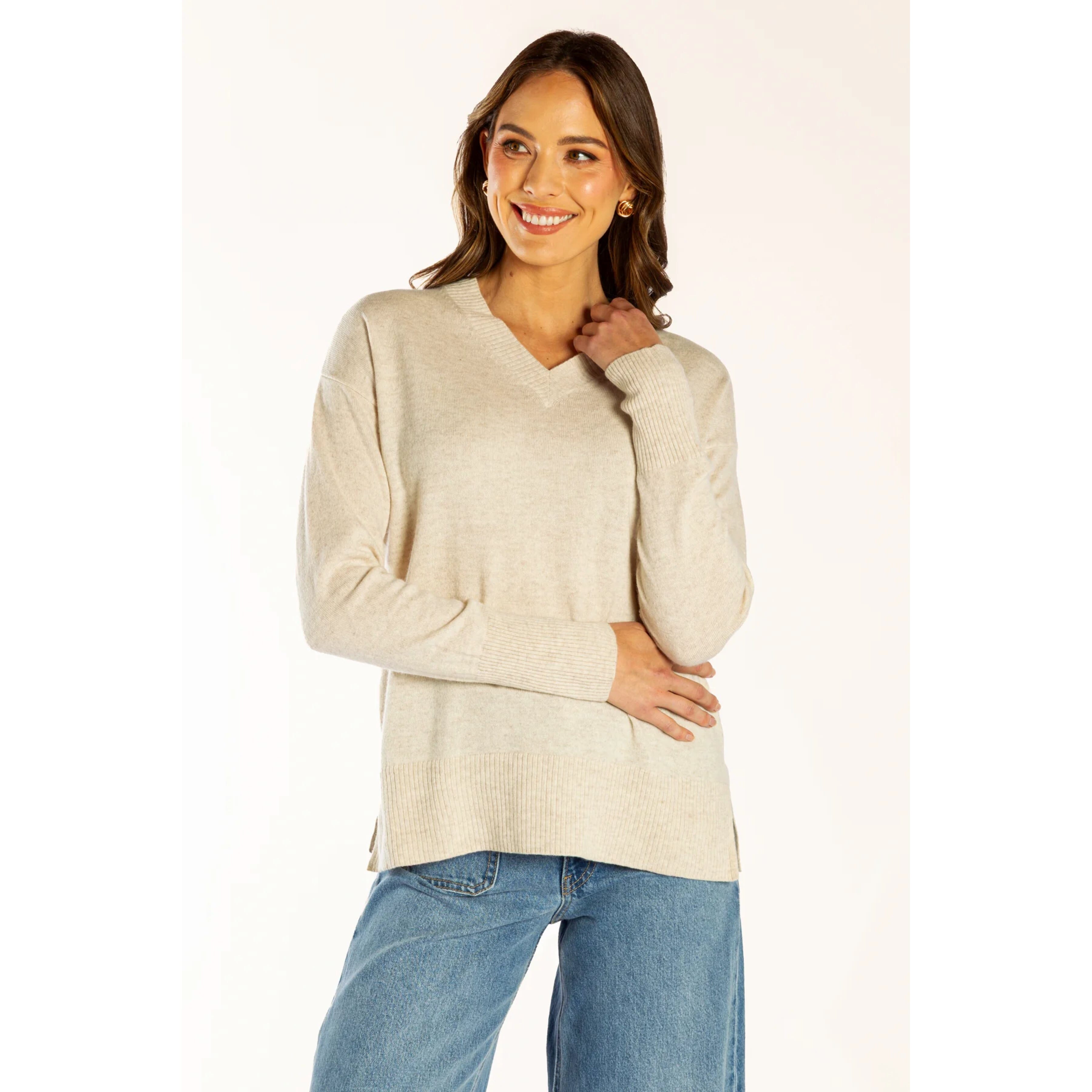 Bow & Arrow Classic V-Neck - Oatmeal Bow & Arrow