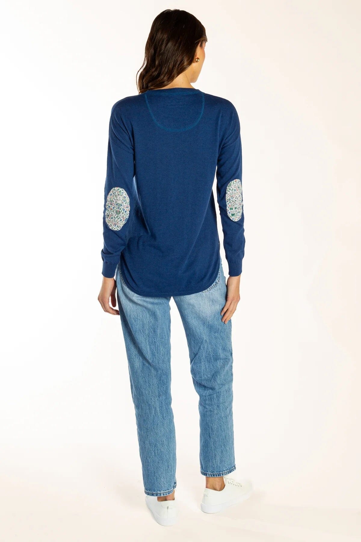 Bow & Arrow Cotton Cashmere Swing w/ Betsy Elbow Patches - Navy Bow & Arrow