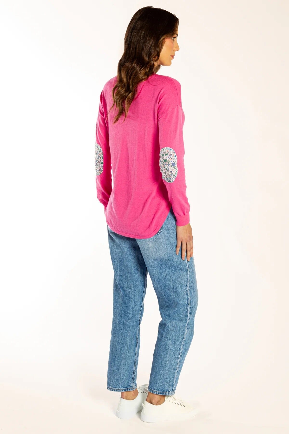 Bow & Arrow Cotton Cashmere Swing w/ Betsy Elbow Patches - Pink Bow & Arrow