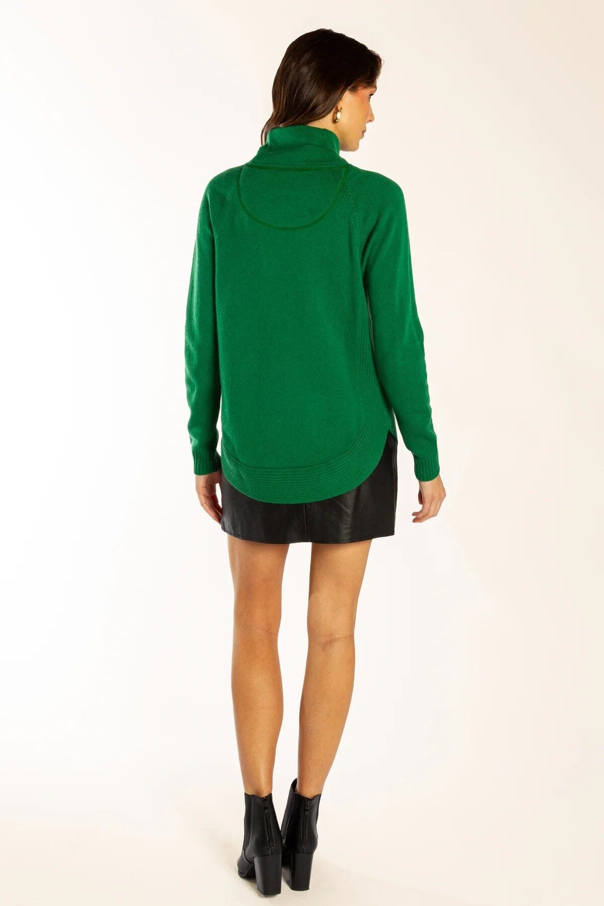 Bow & Arrow Funnel Neck Jumper - Green Bow & Arrow