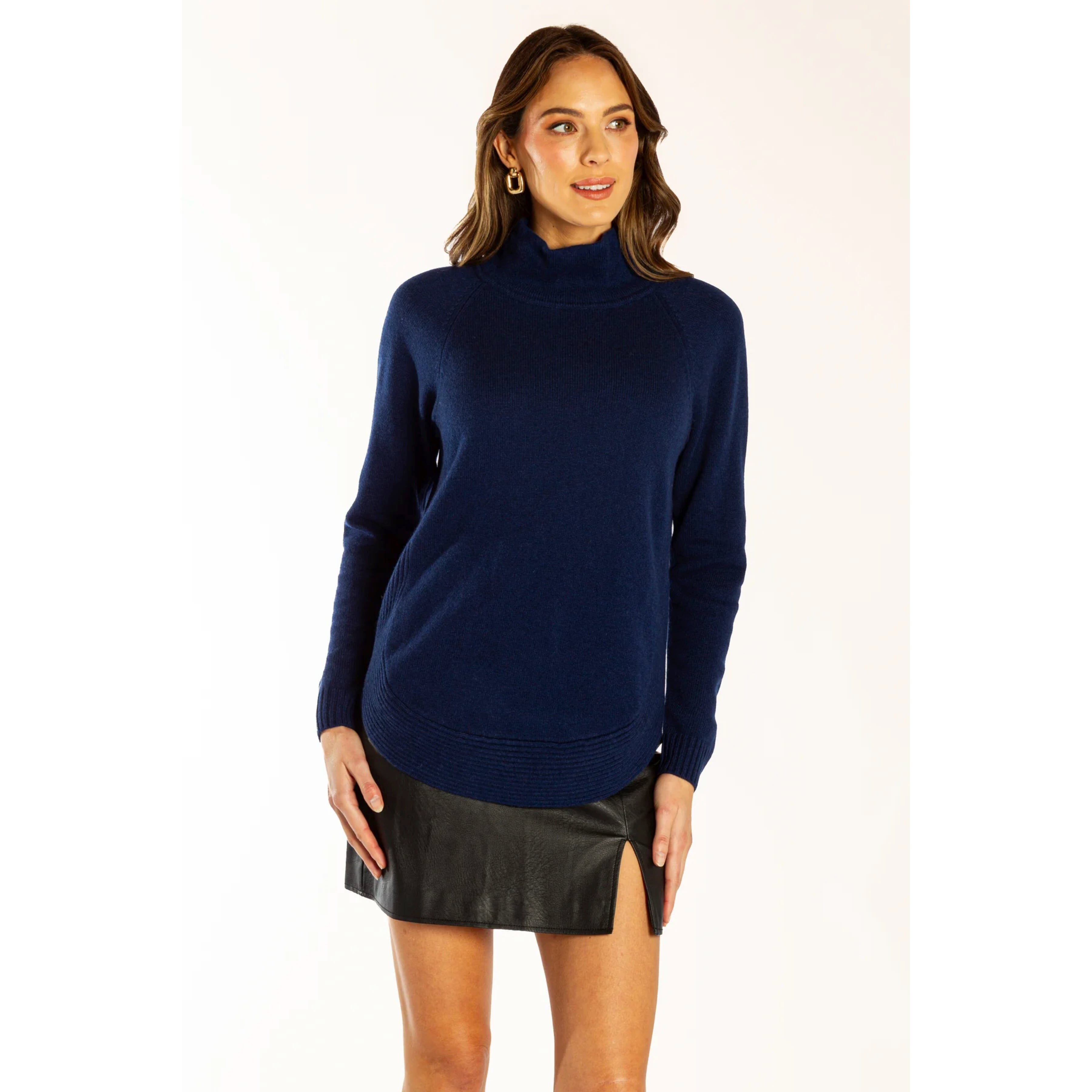 Bow & Arrow Funnel Neck Jumper - Ink Bow & Arrow