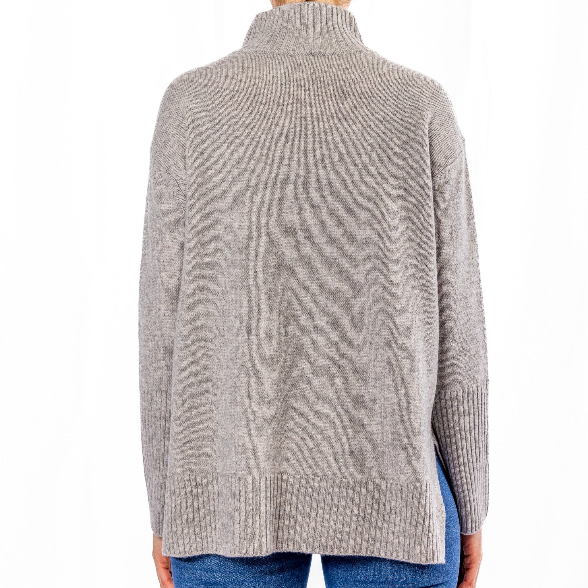 Bow & Arrow Polo Neck Jumper- Grey Bow & Arrow