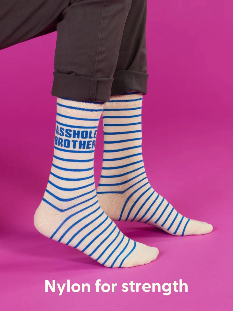 BlueQ Mens Crew Socks- Asshole Brother
