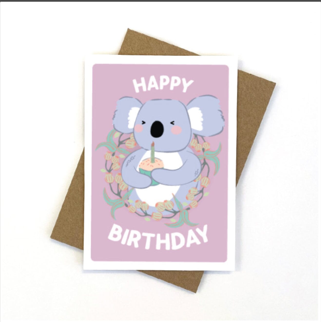 Candlebark Cupcake Koala birthday card Eclectic House