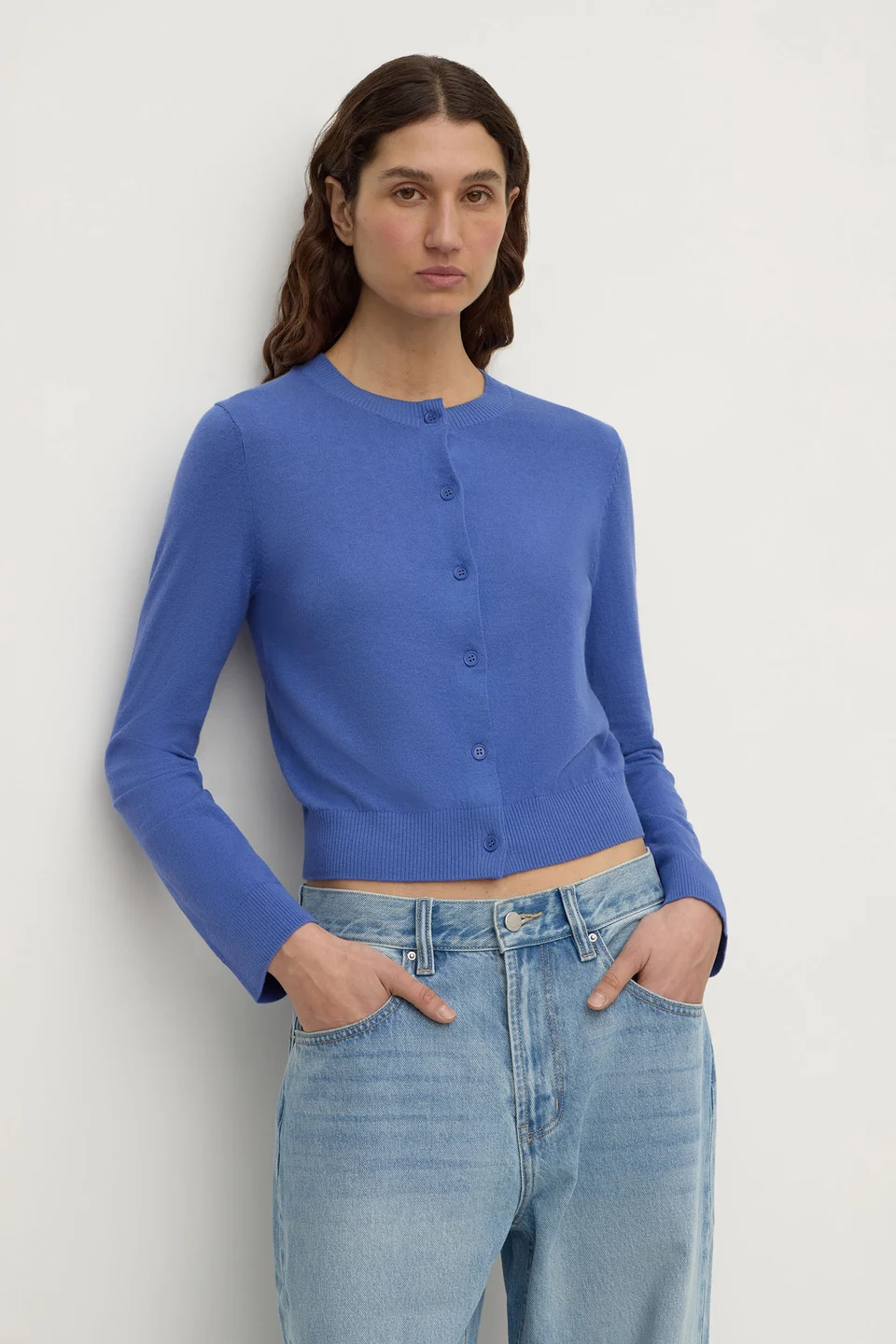 Assembly Label Orina Cotton Cashmere Cardigan - New Blue