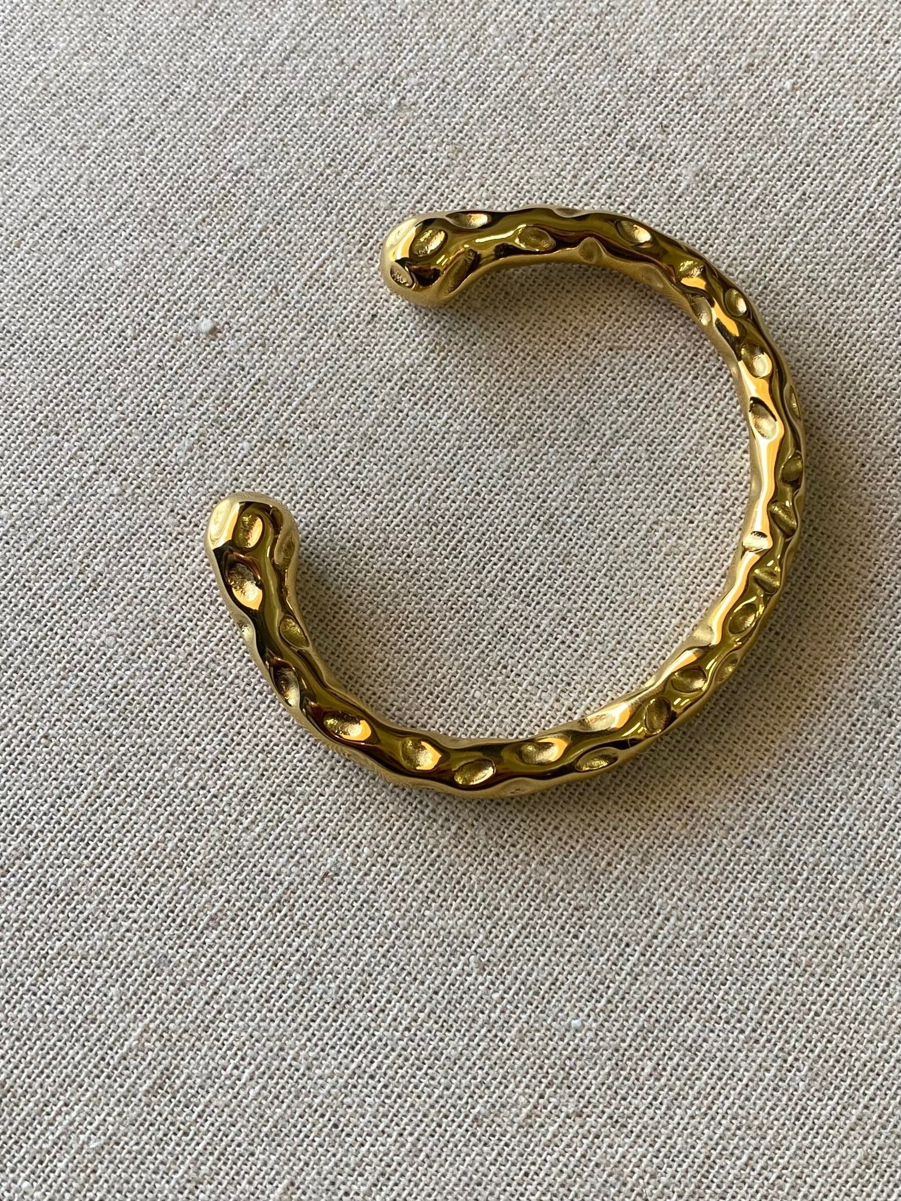 Denvi Gold Hammered Bangle Eclectic House