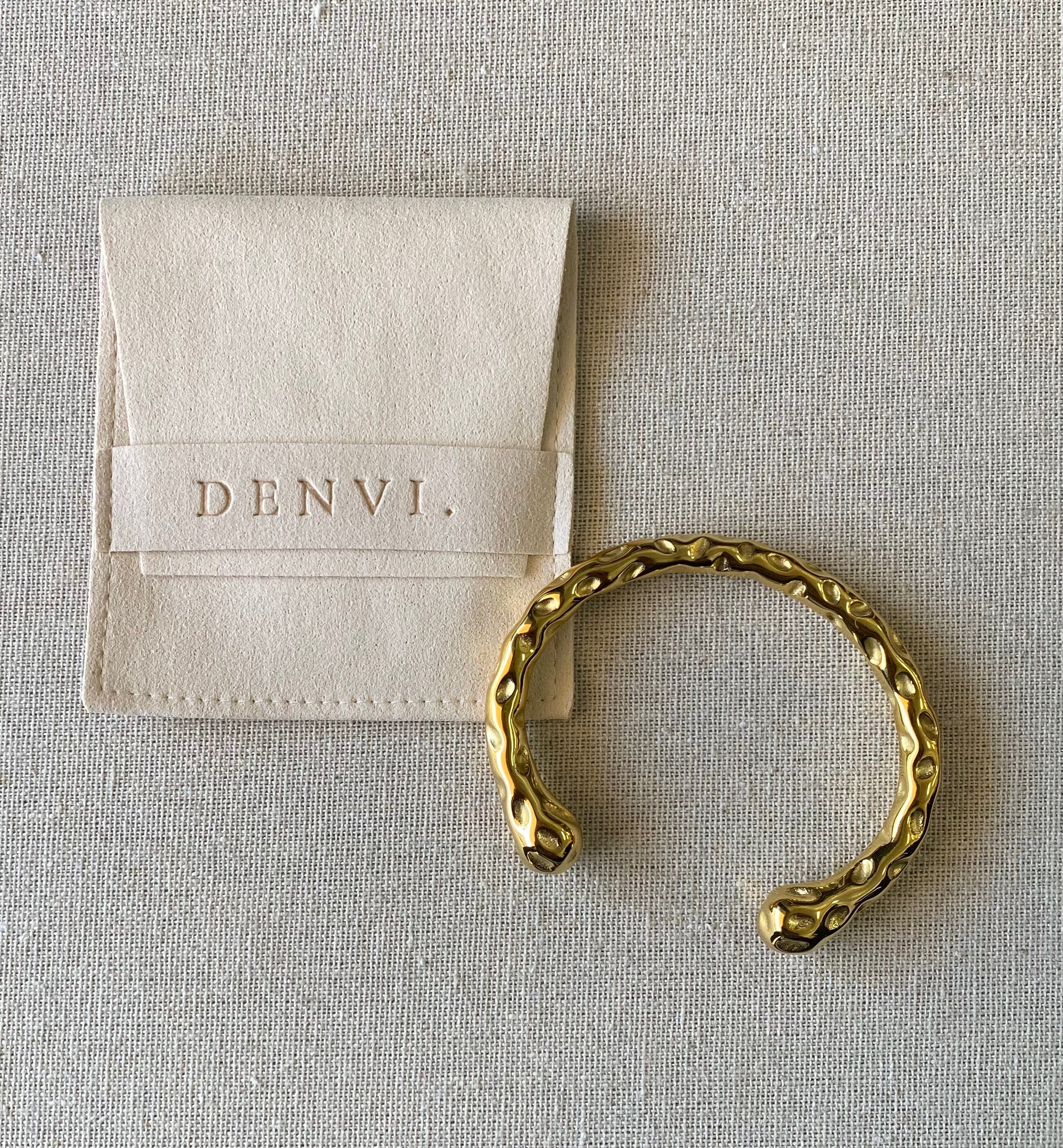 Denvi Gold Hammered Bangle Eclectic House