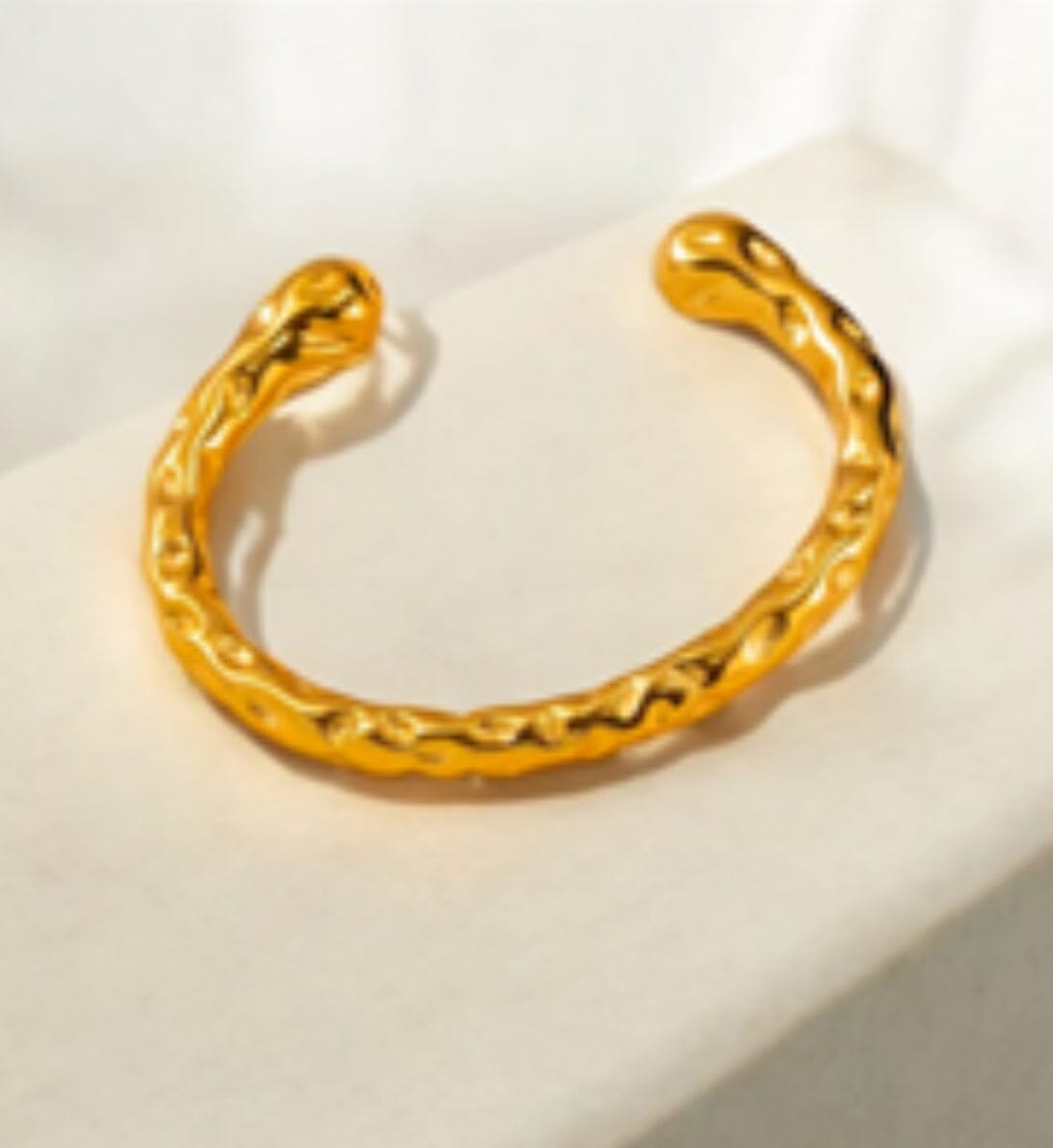 Denvi Gold Hammered Bangle Eclectic House