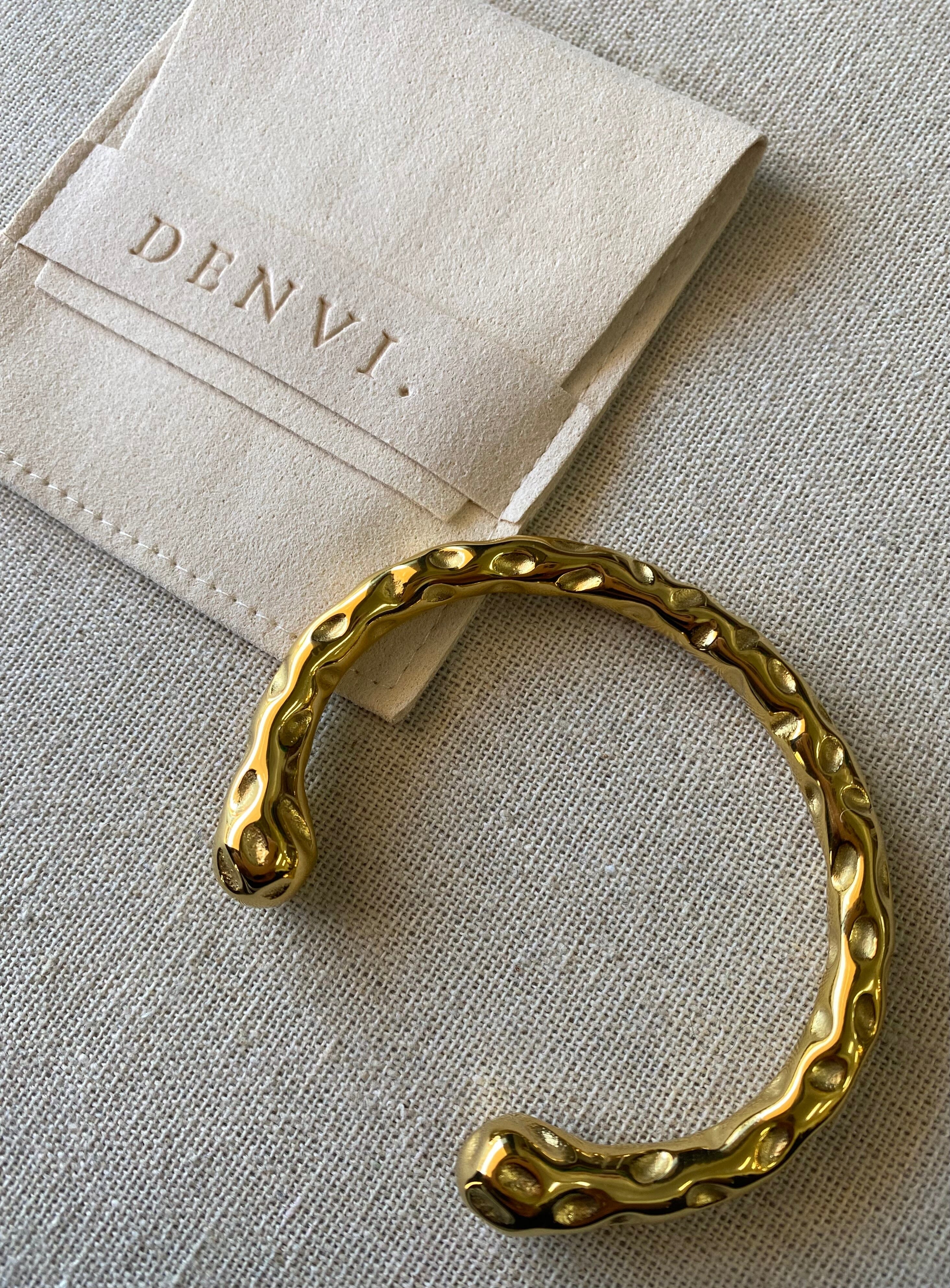 Denvi Gold Hammered Bangle Eclectic House