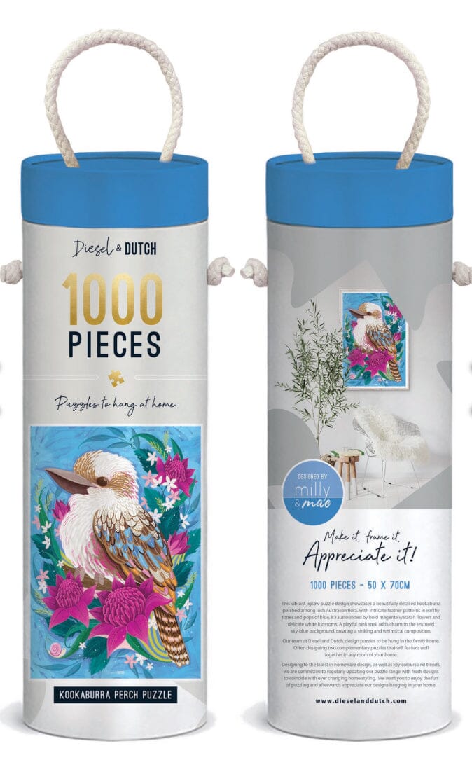 Diesel and Dutch Kookaburra Perch 1000pc Wall Jigsaw Puzzle Eclectic House