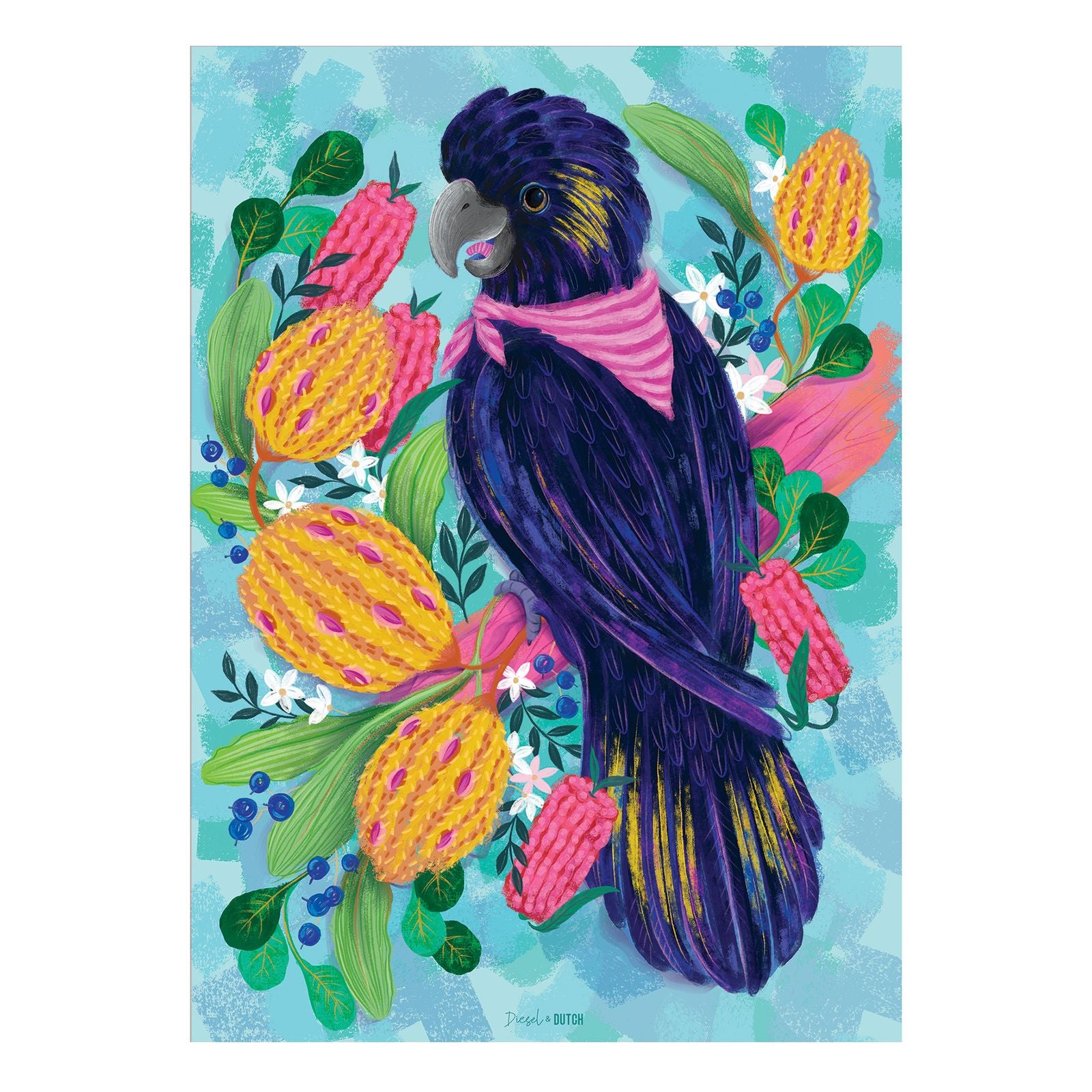 Diesel & Dutch Black Cockatoo 1000pc Wall Jigsaw Puzzle Diesel & Dutch