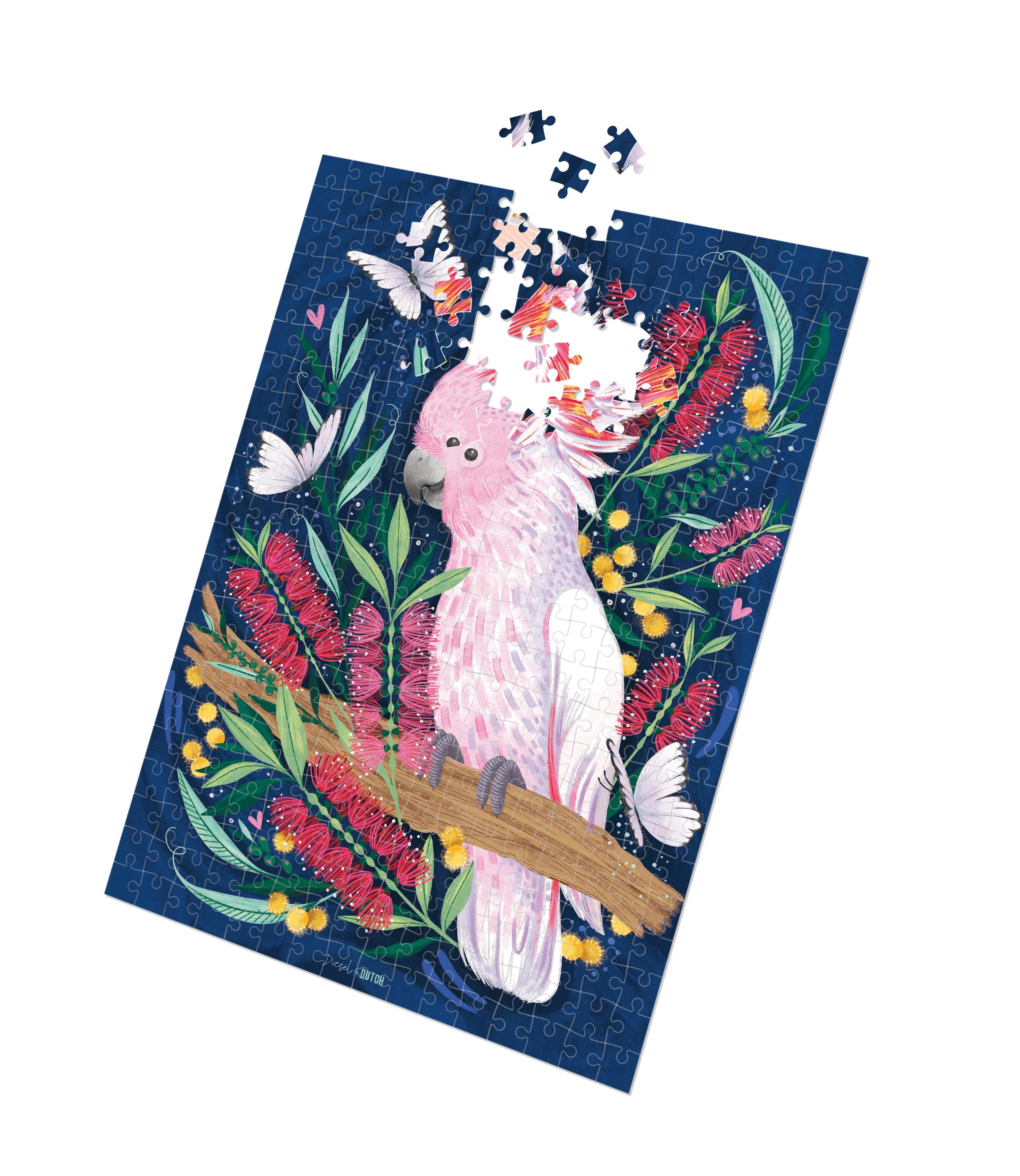 Diesel & Dutch Pink Cockatoo 1000pc Wall Jigsaw Puzzle Diesel & Dutch