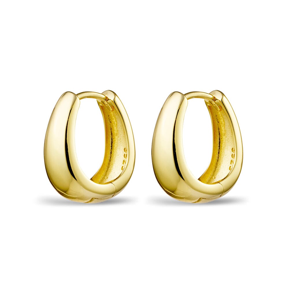 DPI Sterling silver Gold Plated chunky mini hoop Huggie Earrings DPI Jewellery