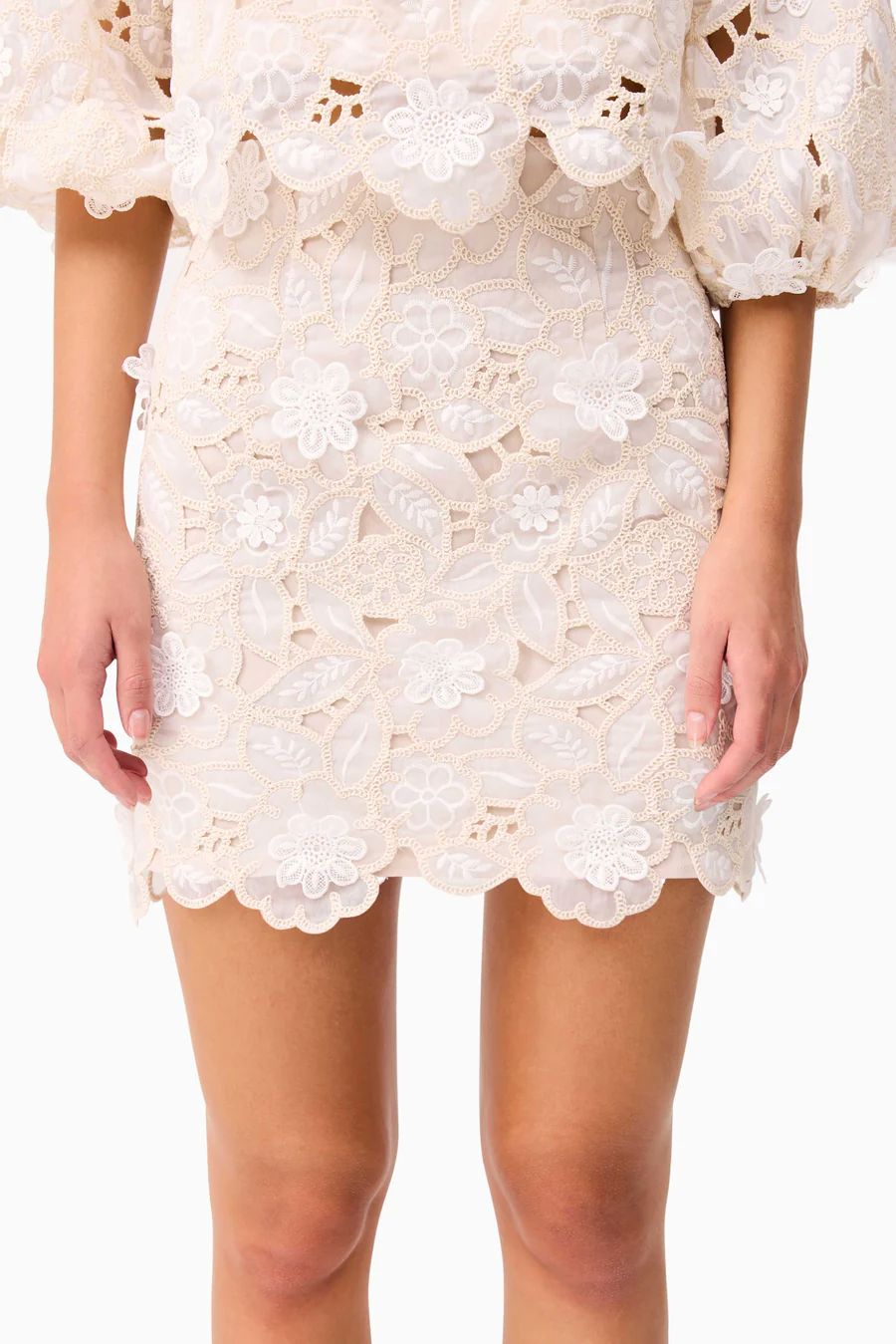 Elliatt Sienna Top & Mini Skirt Set - Cream Elliatt
