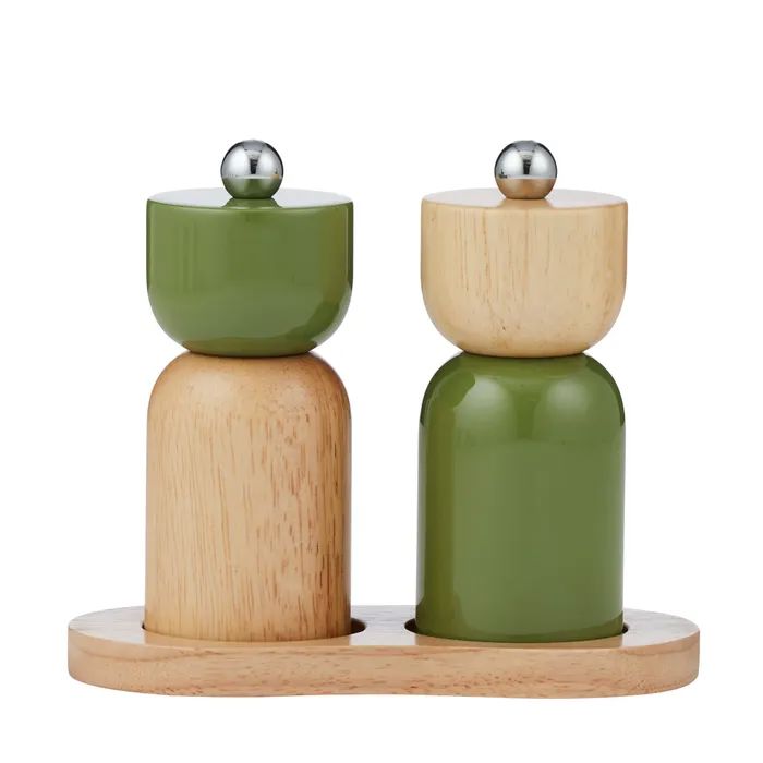 Eta 3pc Wood Salt & Pepper Set - Olive Salt & Pepper Grinder Coast to Coast Home