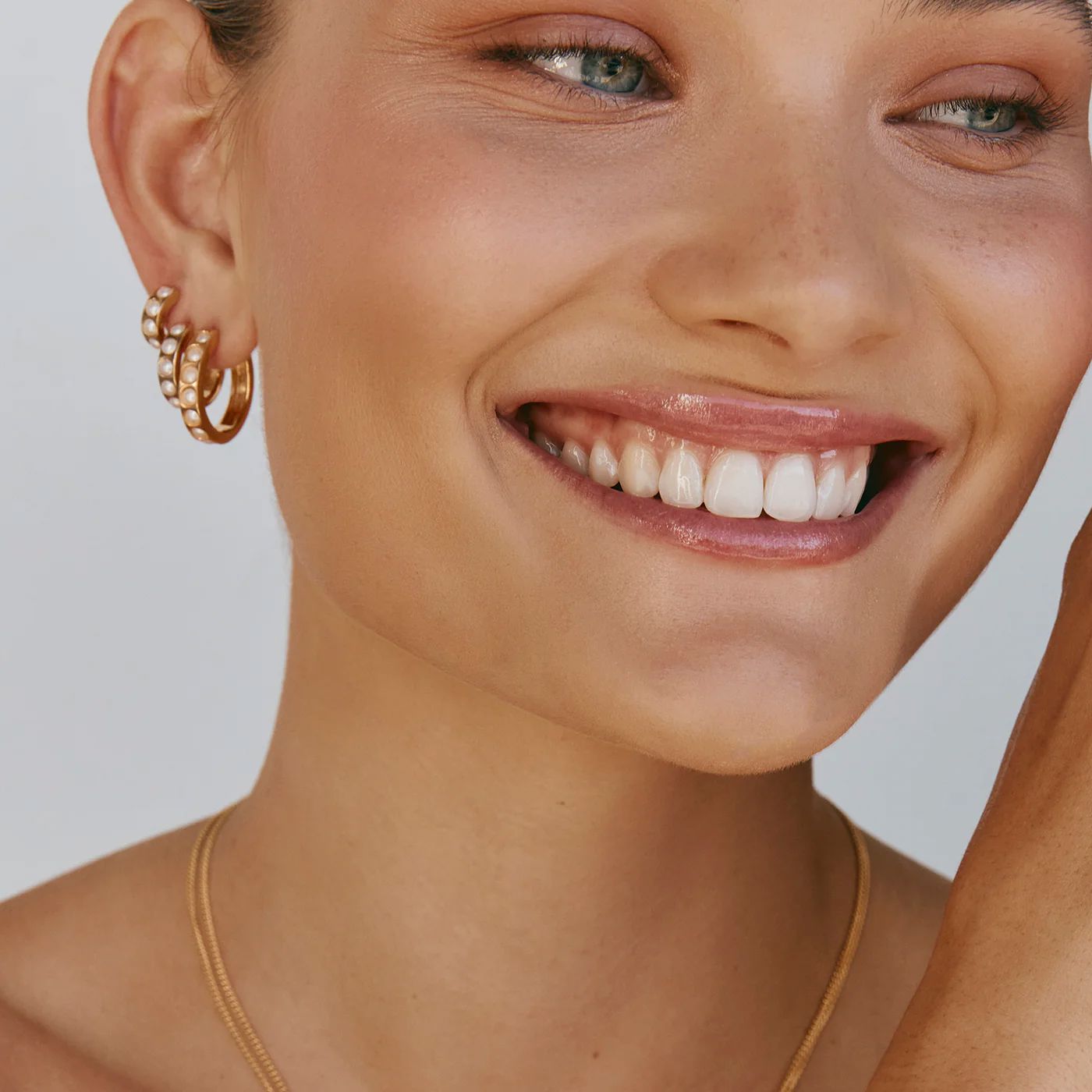 Fairley Crystal Pearl Maxi Hoops Fairley