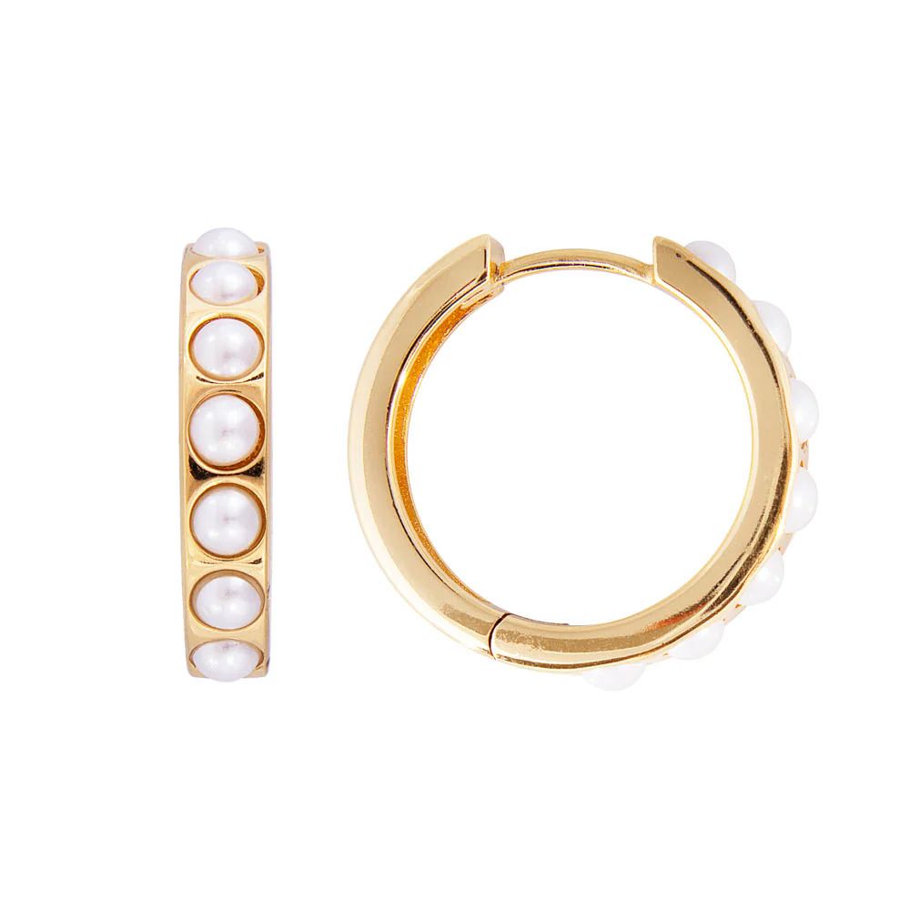 Fairley Crystal Pearl Maxi Hoops Fairley