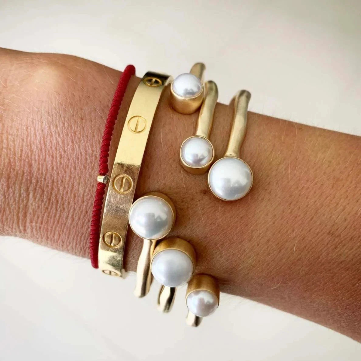 Fairley Double Pearl Cuff - Gold Fairley