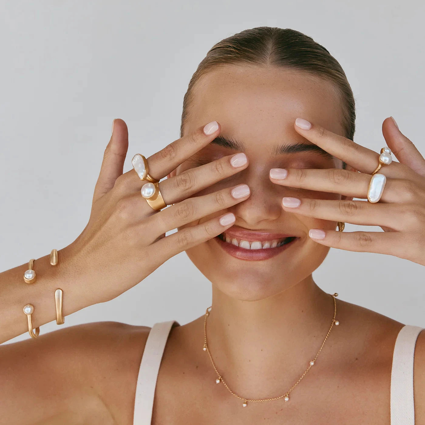 Fairley Double Pearl Cuff - Gold Fairley