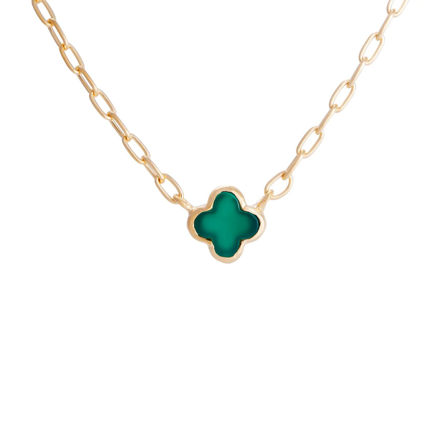 Fairley Green Agate Clover Necklace Fairley