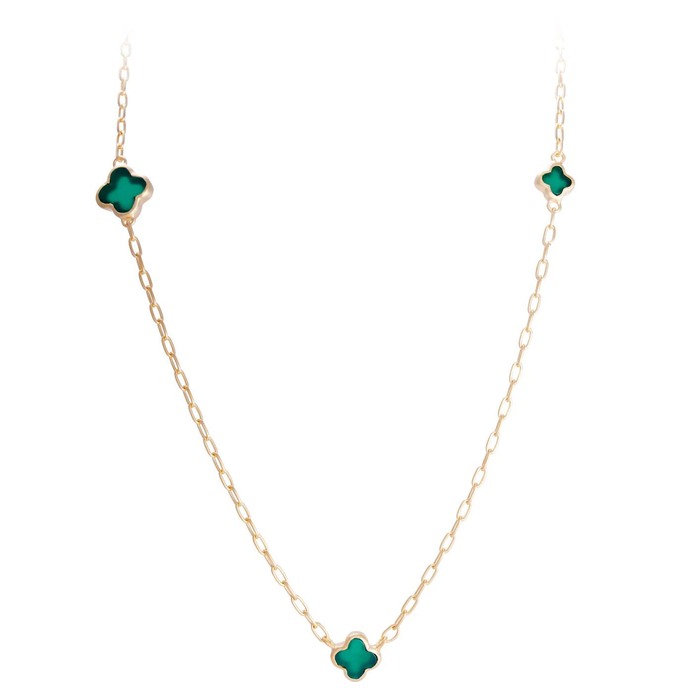 Fairley Green Agate Clover Necklace Fairley