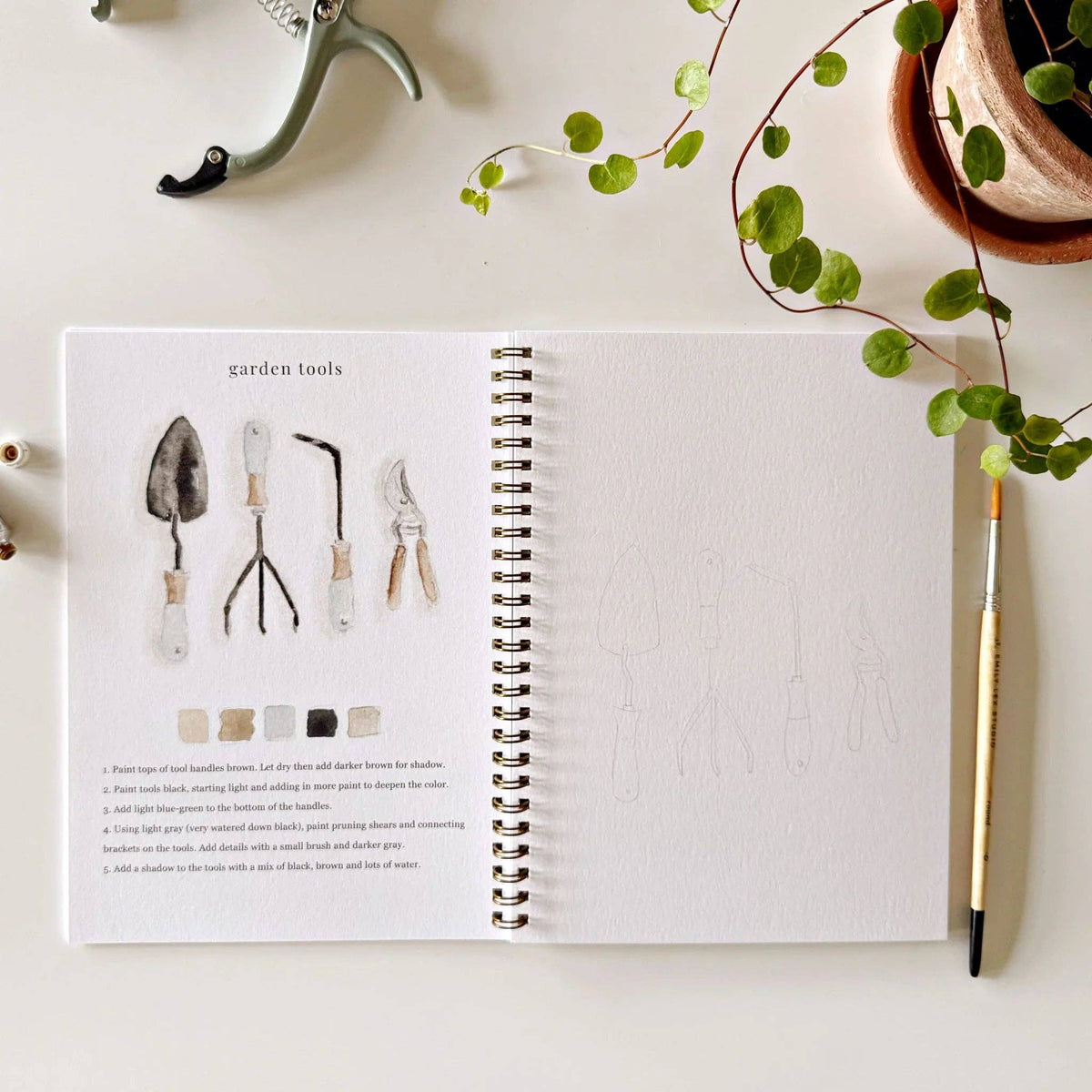 Garden Watercolour Workbook emily lex studio