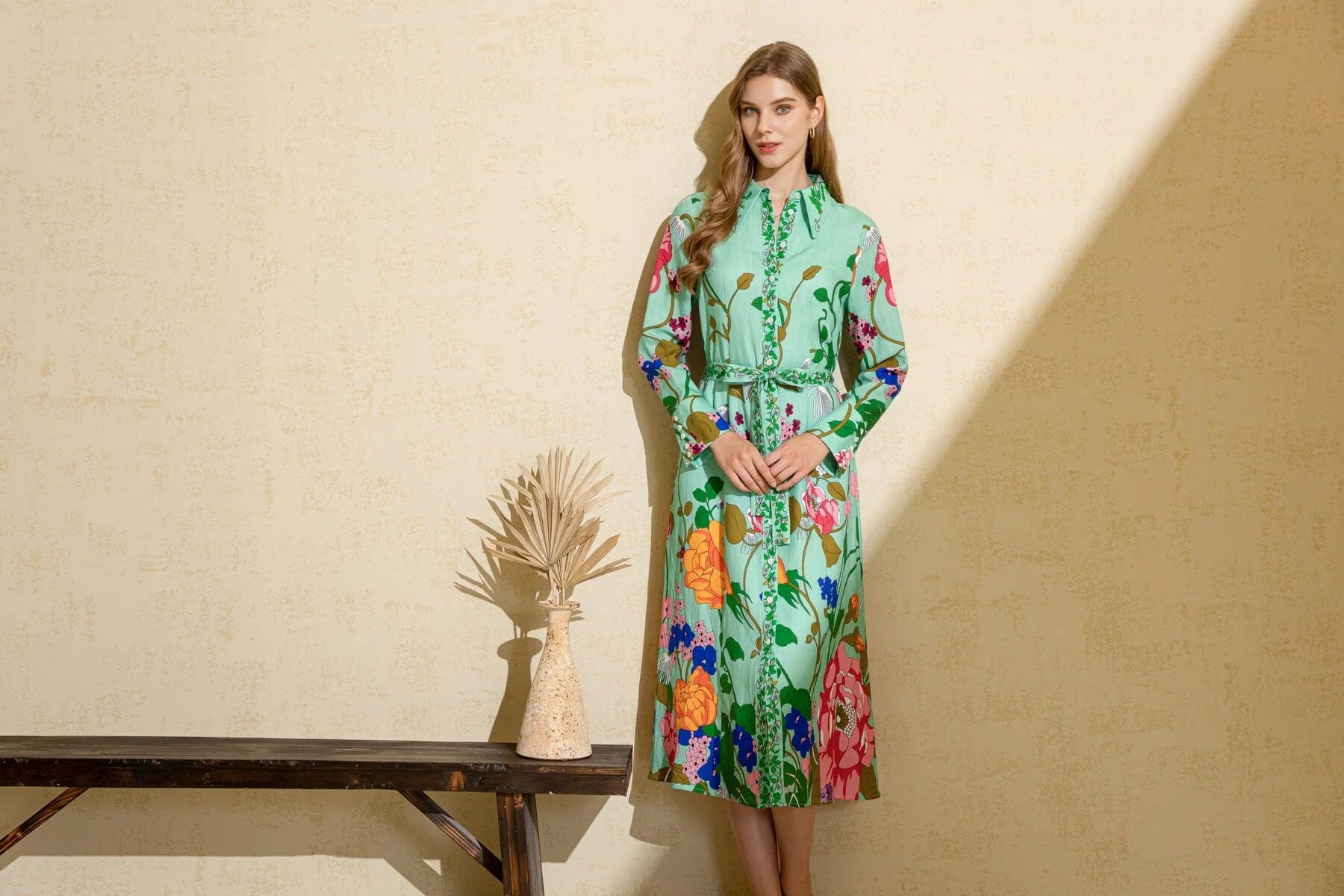 G.D.S. Lias Printed Dress - Green Print G.D.S.