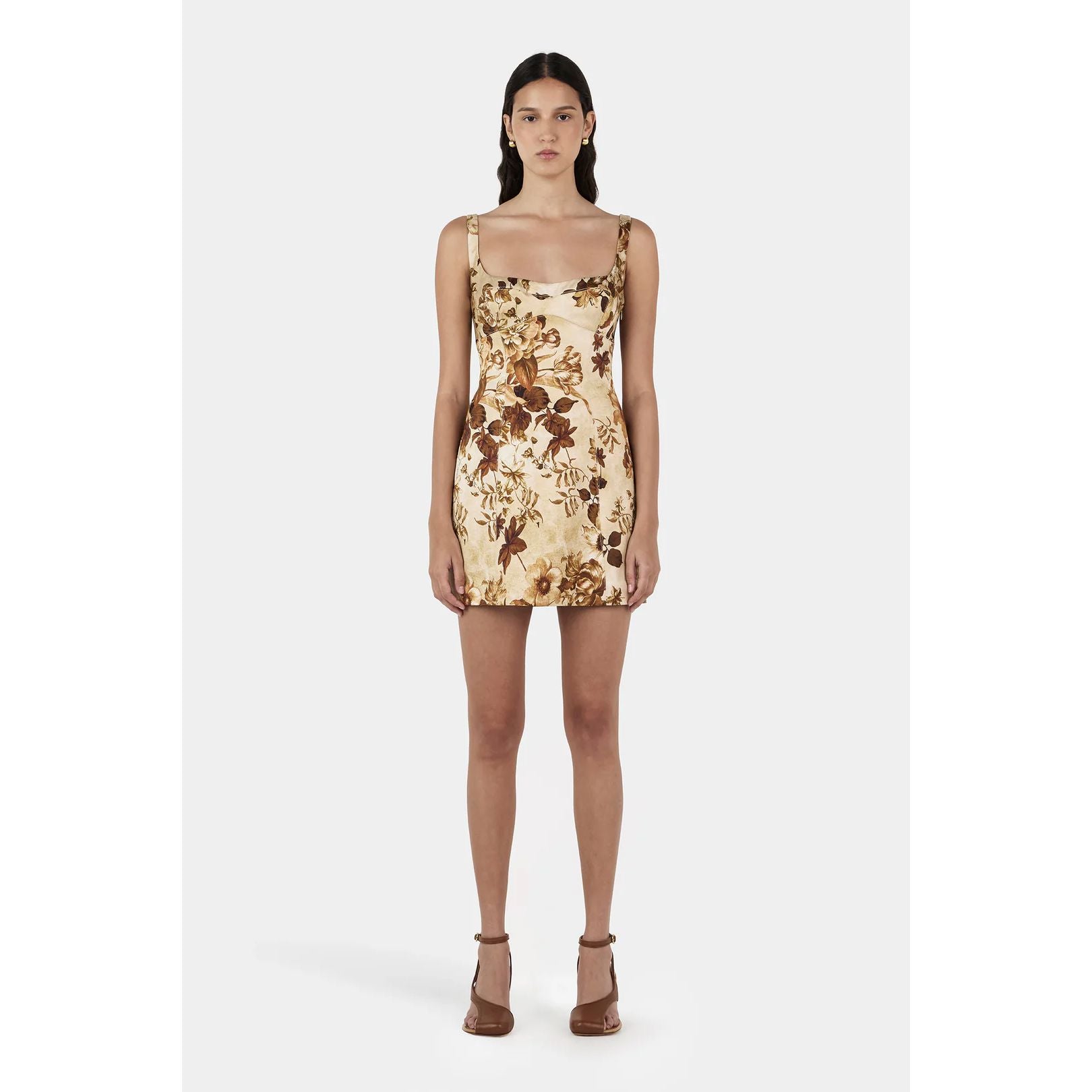 Hansen & Gretel Daniella Mini Dress - Sepia Floral Hansen & Gretel