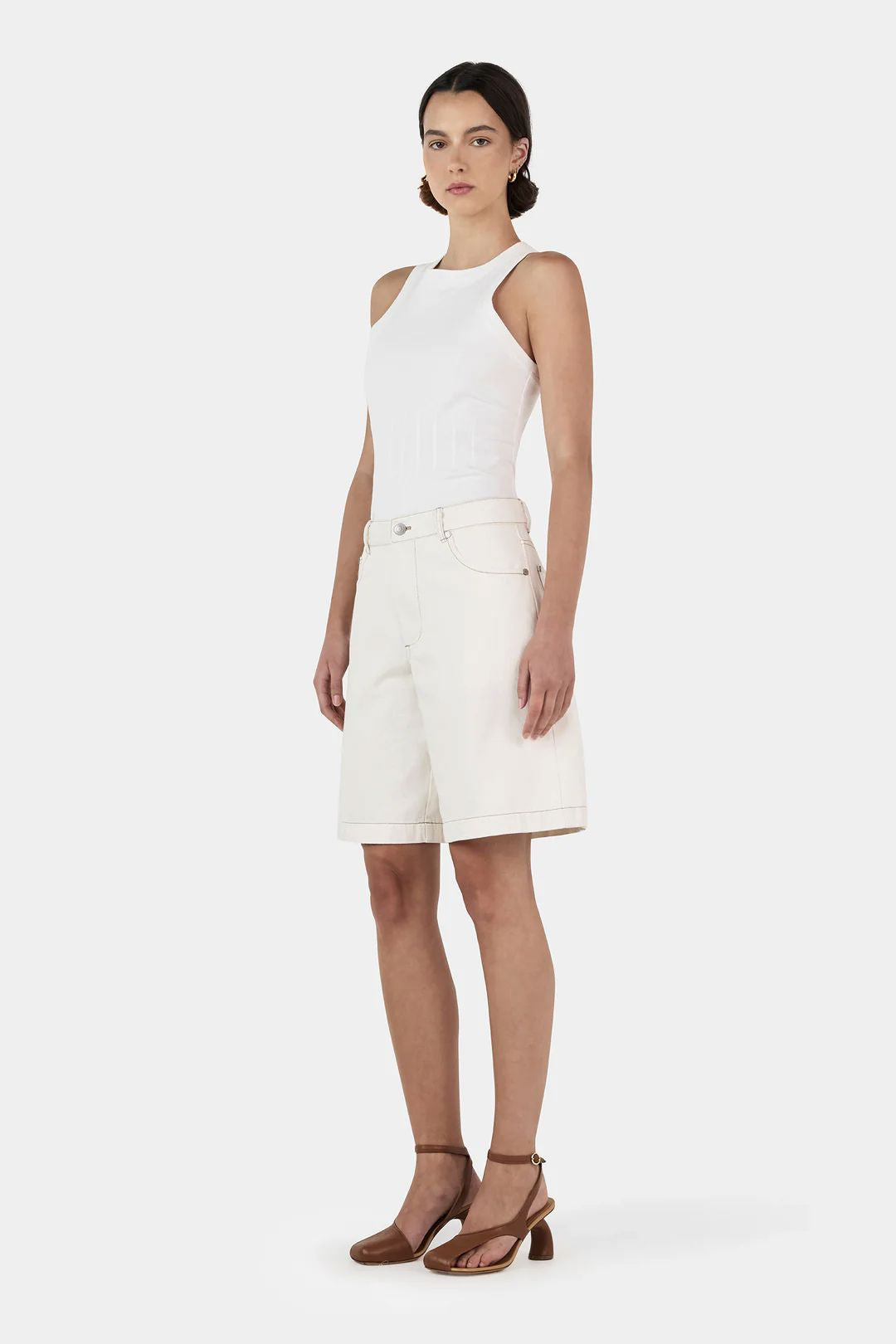 Hansen & Gretel Jessie Denim Jorts - Ecru Hansen & Gretel