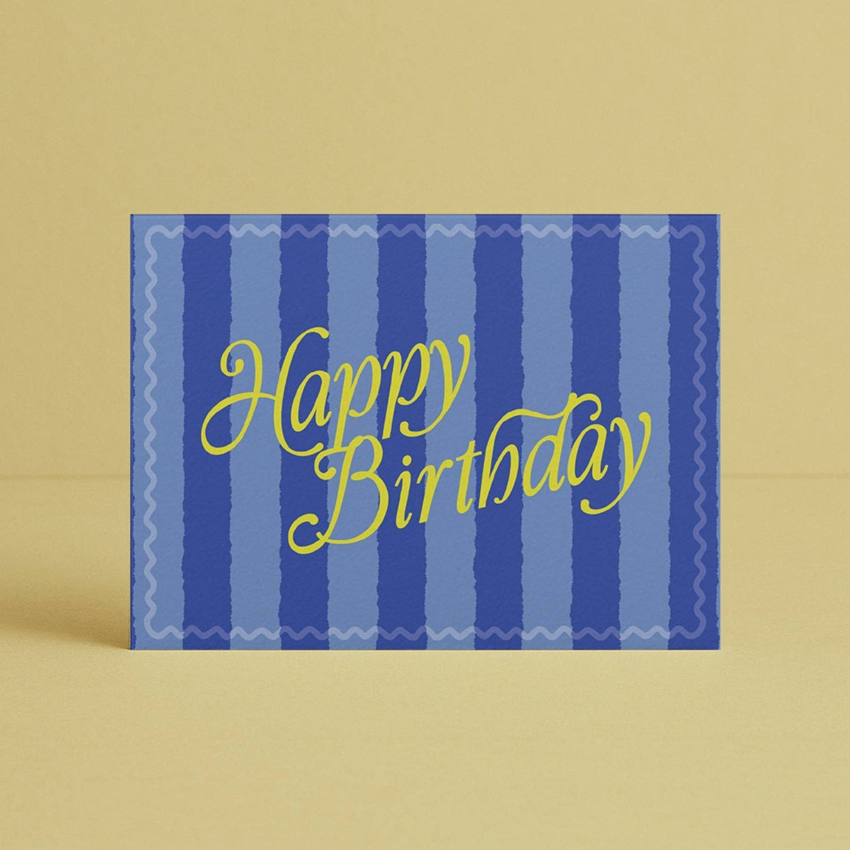 'Happy Birthday' Blue Chunky Stripe Card Daymaker Stationery
