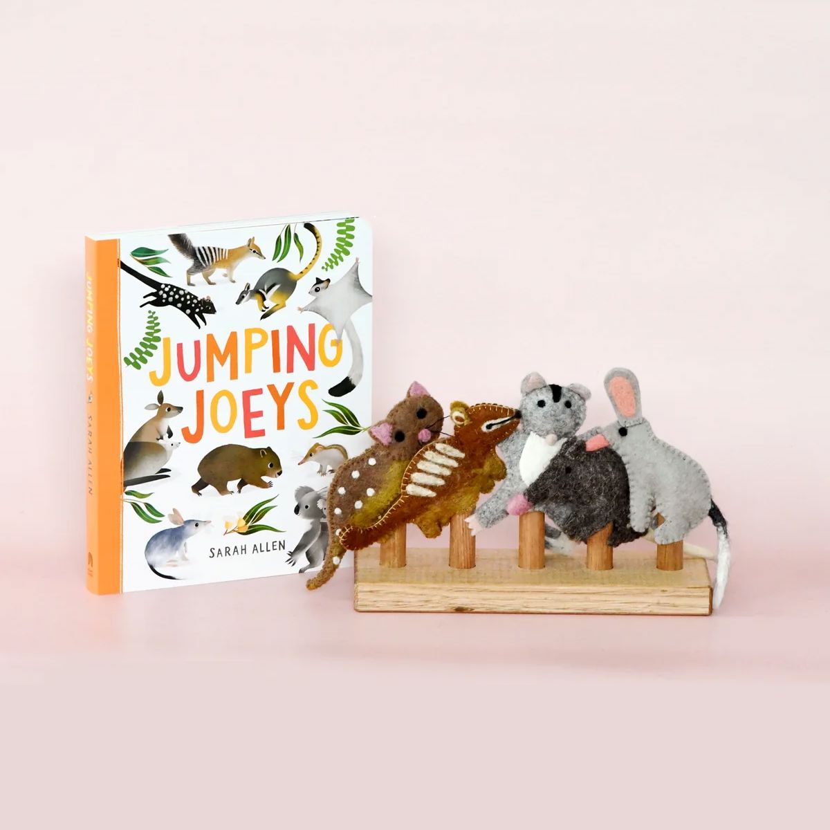 Jumping Joeys Finger Puppets and Book Set by Sarah Allen Finger Puppets Tara Treasures
