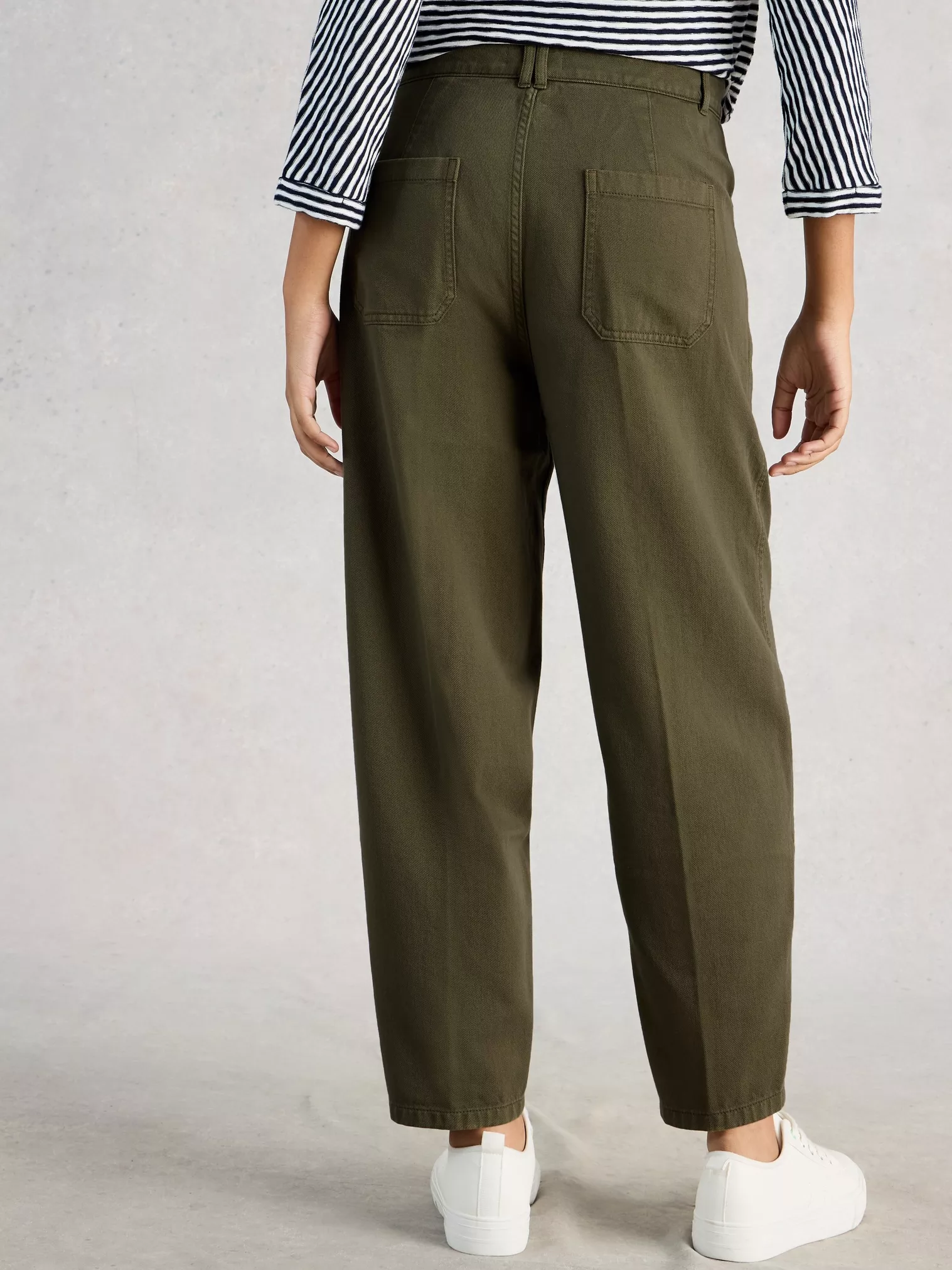 White Stuff Aubrey Barrel Trouser - Khaki Green