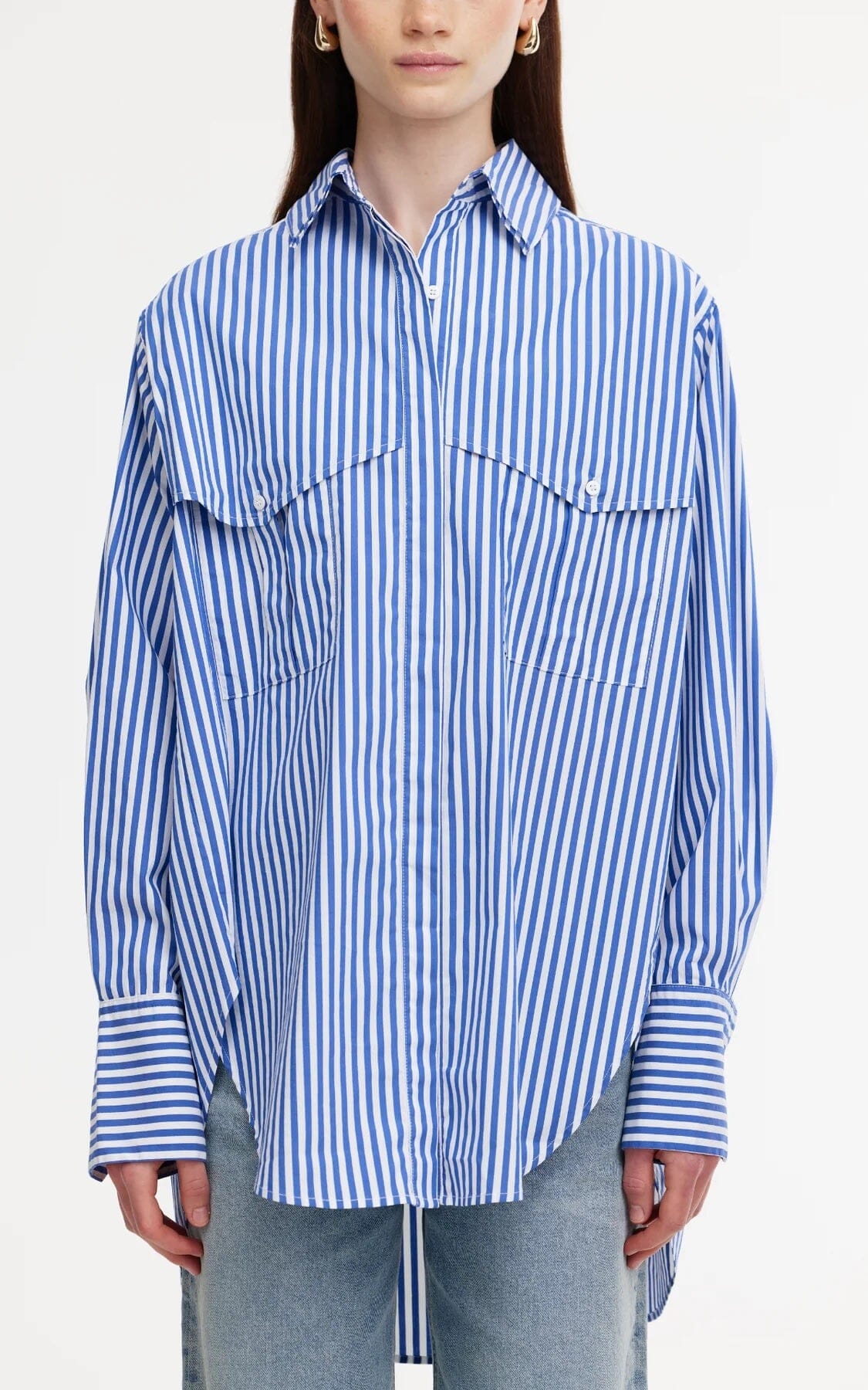 Kinney Riley Shirt - Navy/White Stripe Kinney