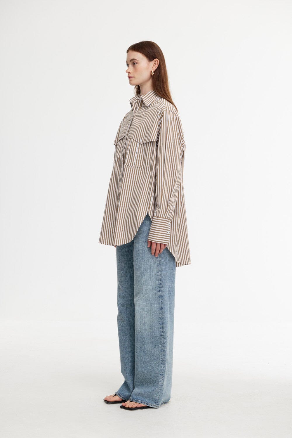 Kinney Riley Shirt - Stone & Ivory Stripe Eclectic House