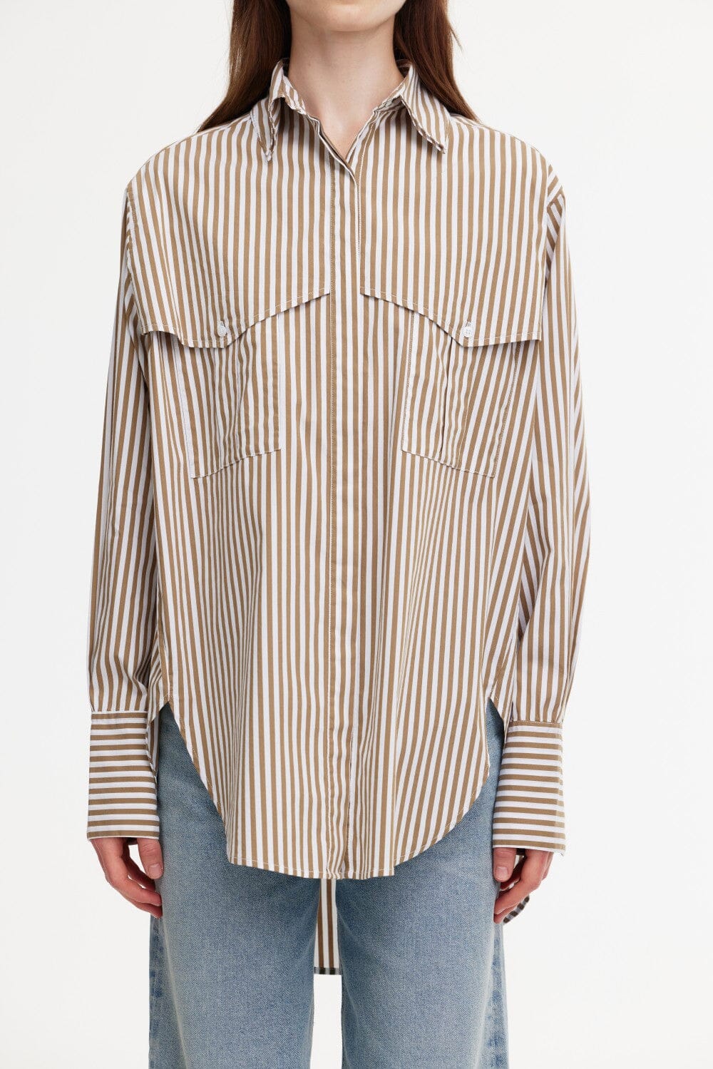 Kinney Riley Shirt - Stone & Ivory Stripe Eclectic House