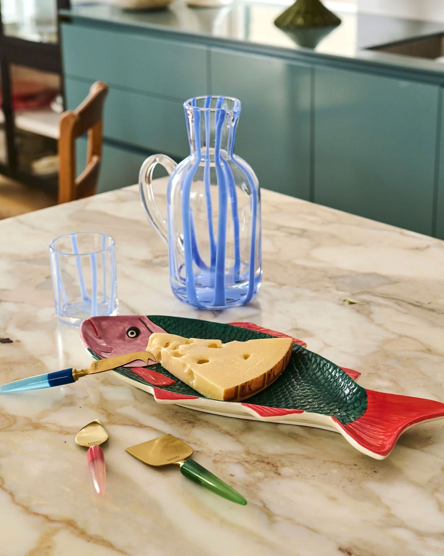 Kip & Co Bejewelled Cheese Knife Set Kip & Co