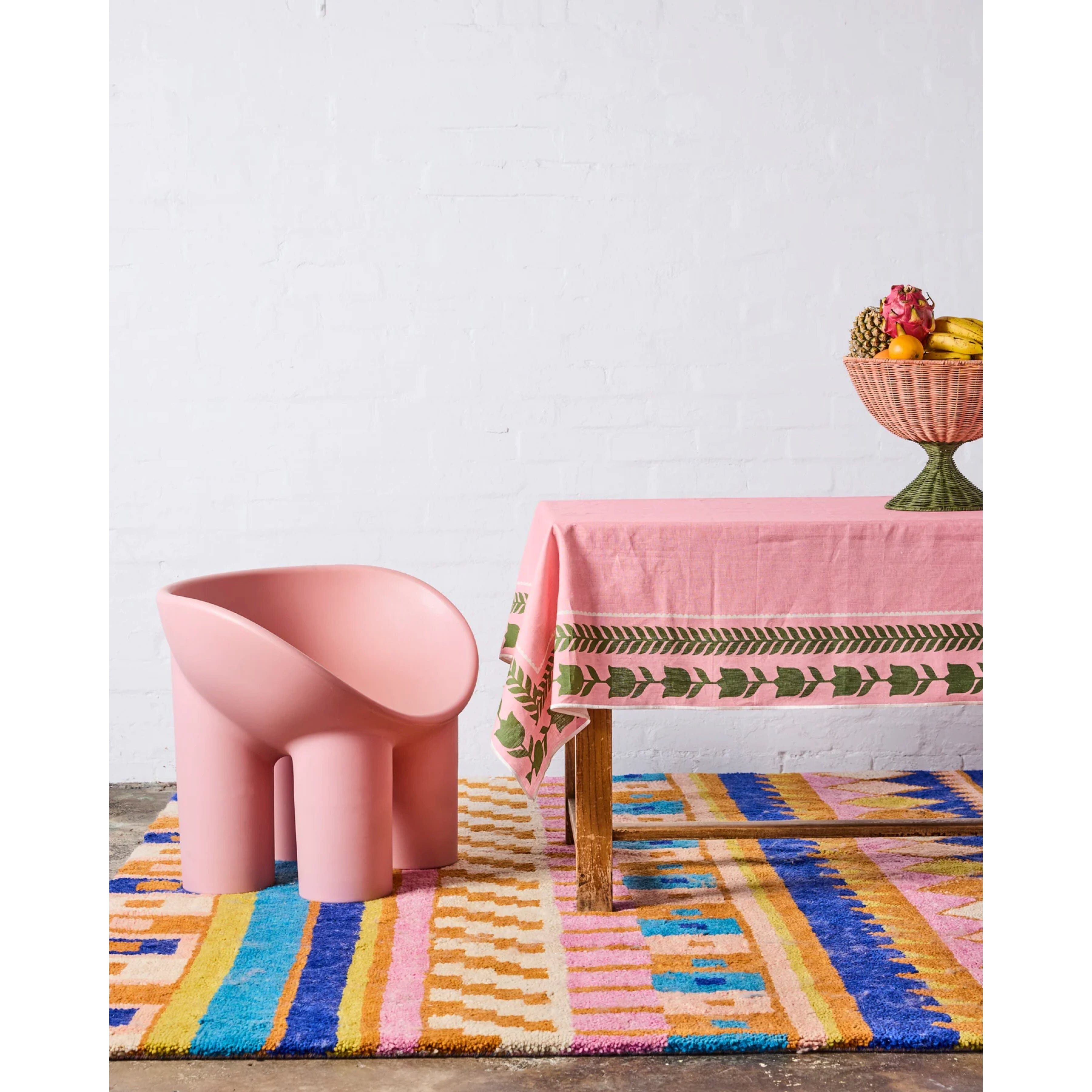 Kip & Co Flower Chain Embroidered Tablecloth - Large Rectangle Kip & Co