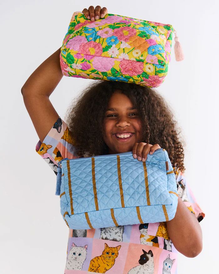 Kip & Co Follow The Sun Yellow Quilted Cotton Toiletry Purse Kip & Co