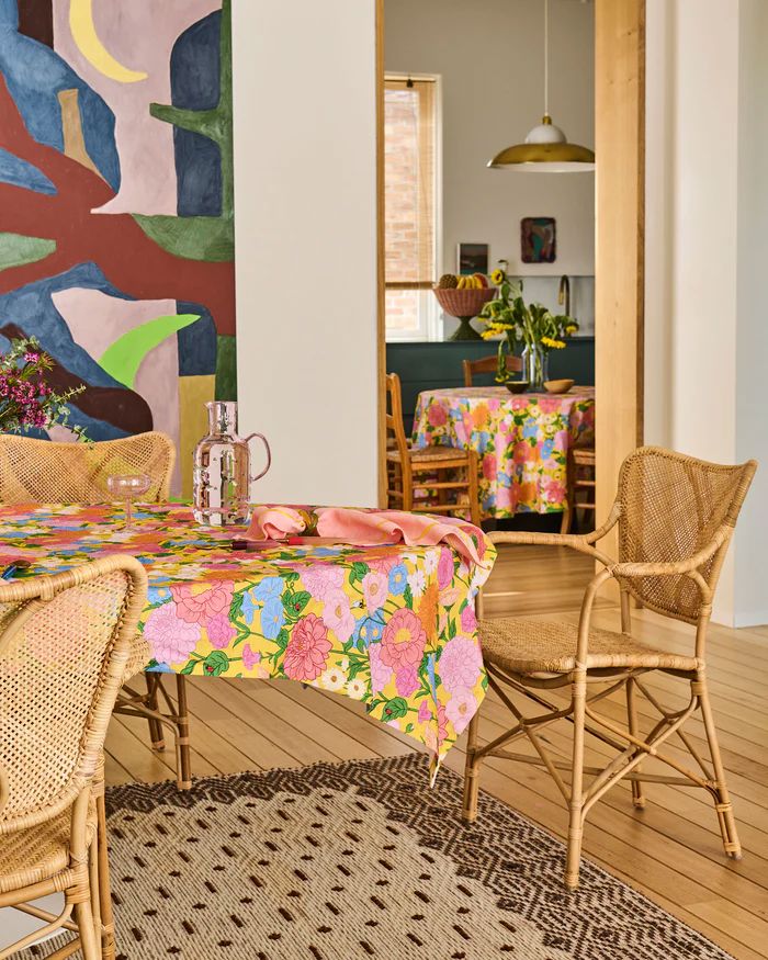 Kip & Co Follow The Sun Yellow Tablecloth - Large Rectangle Kip & Co