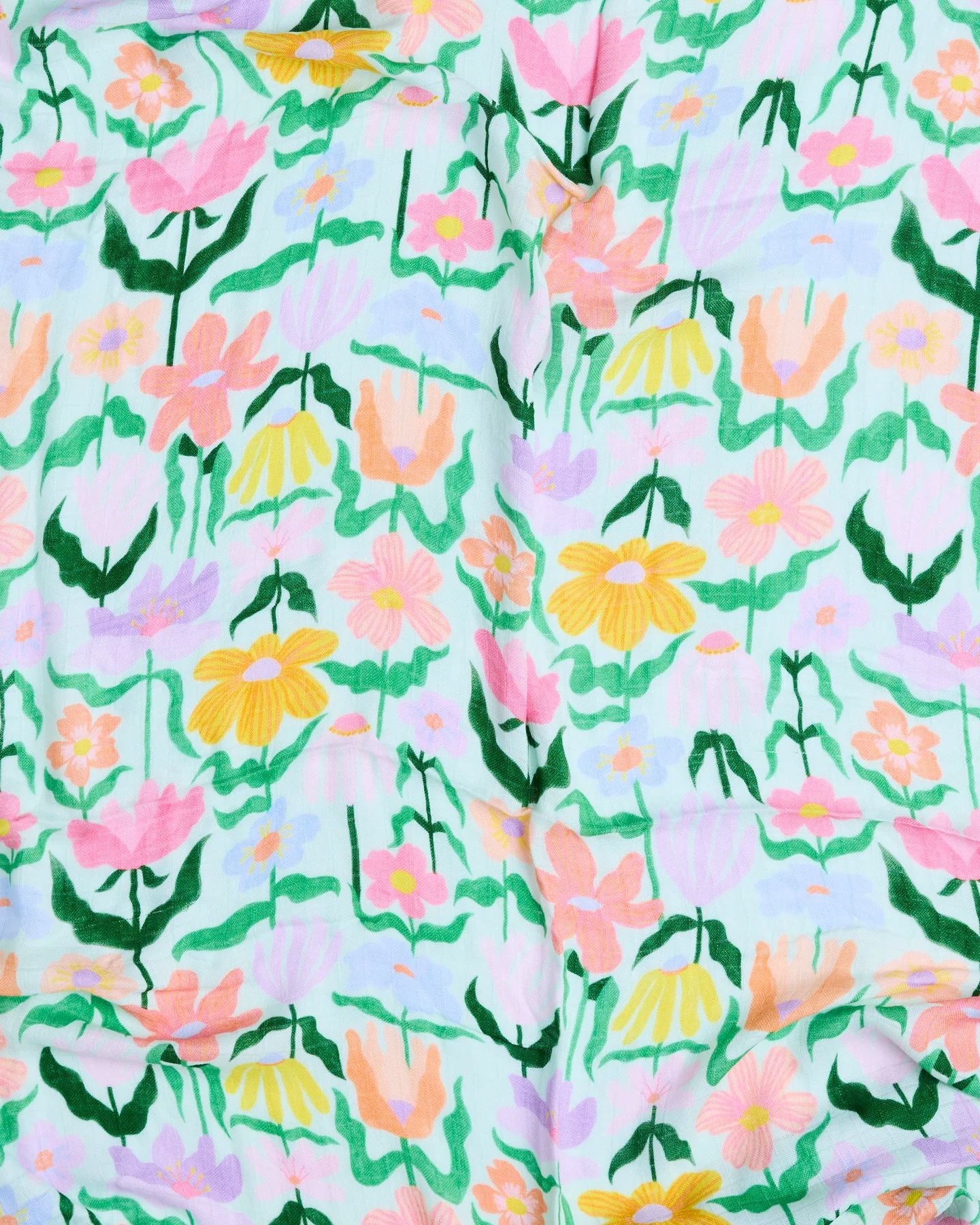 Kip & Co Popping Flowers Green Bamboo Swaddle Kip & Co