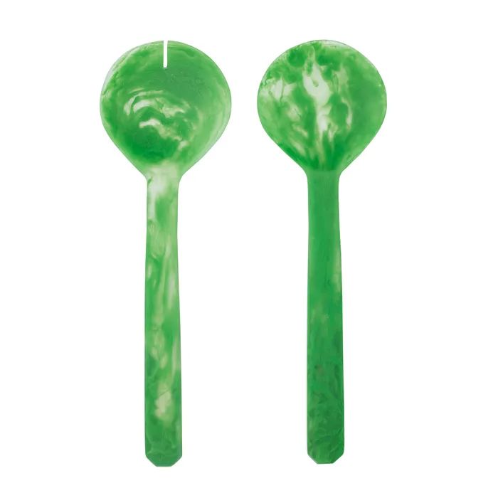 Kip Set of 2 Resin Servers - Emerald Salad Servers Coast to Coast Home