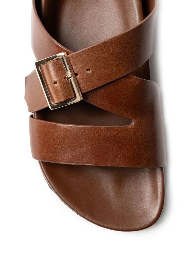 La Tribe Buckle Strap Slide - Cognac Slides La Tribe