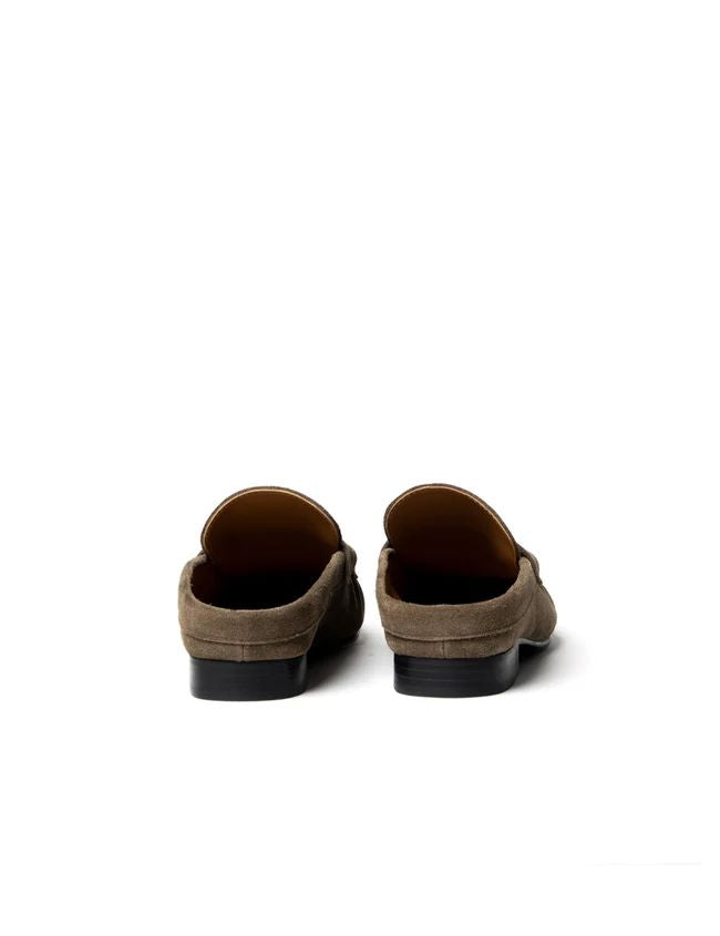 La Tribe Naomi Mule - Khaki Suede Slides La Tribe