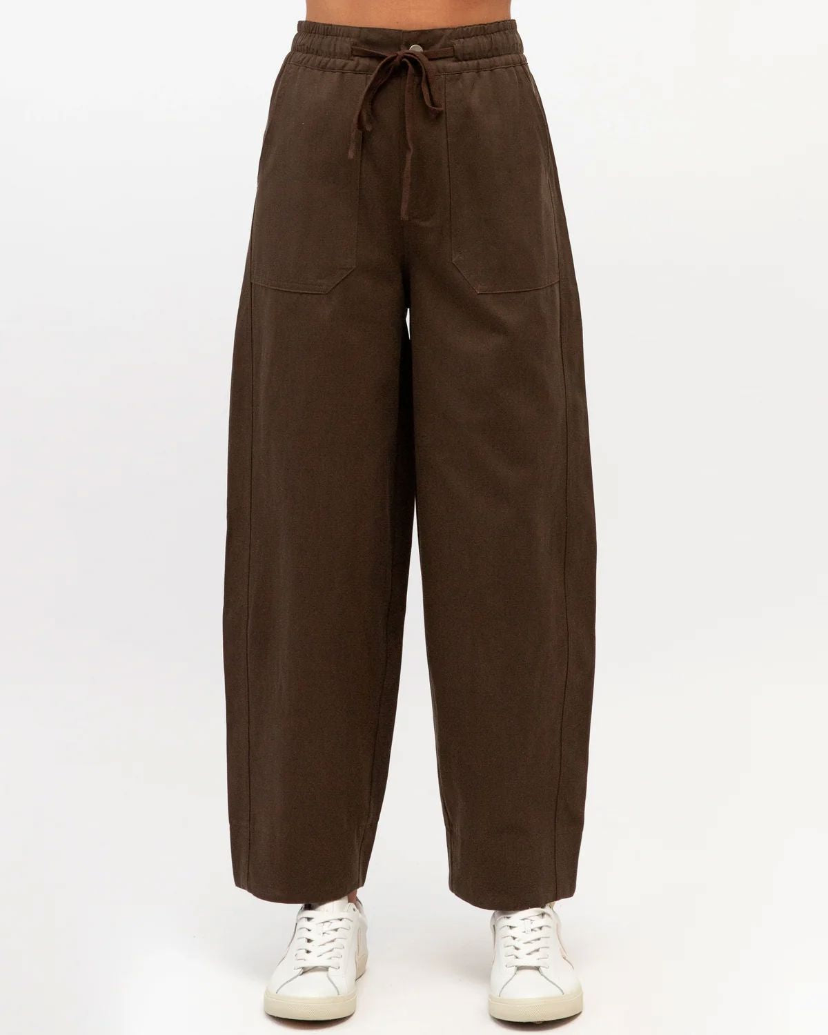 Label of Love Elastic Waist Cargo Pants - Chocolate Women's Pants Label of Love
