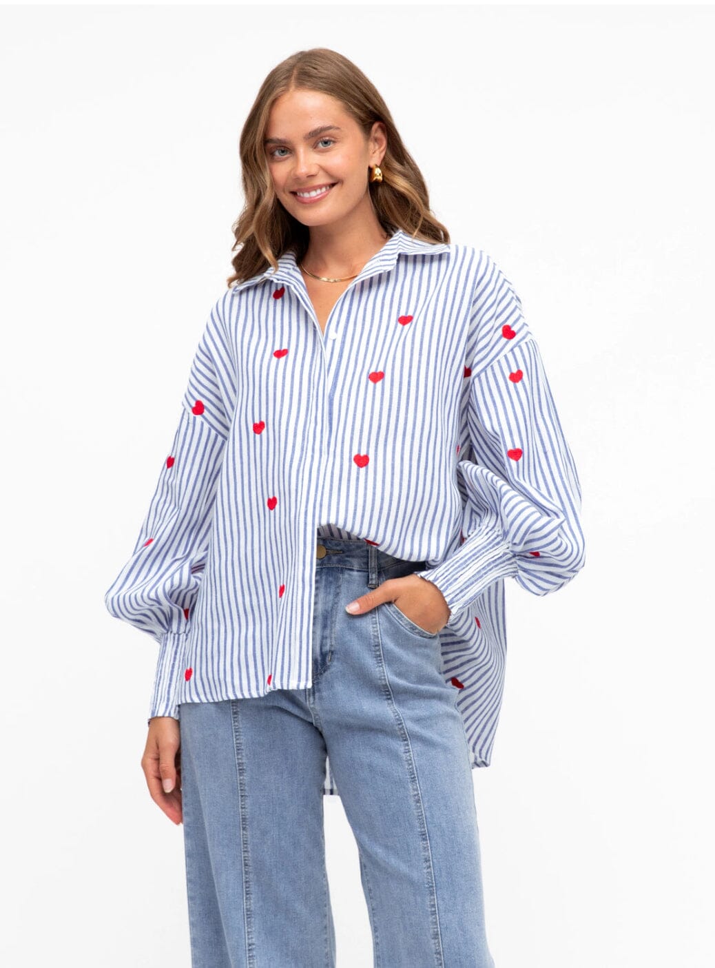 Label Of Love Heart Embroidery Shirt Eclectic House