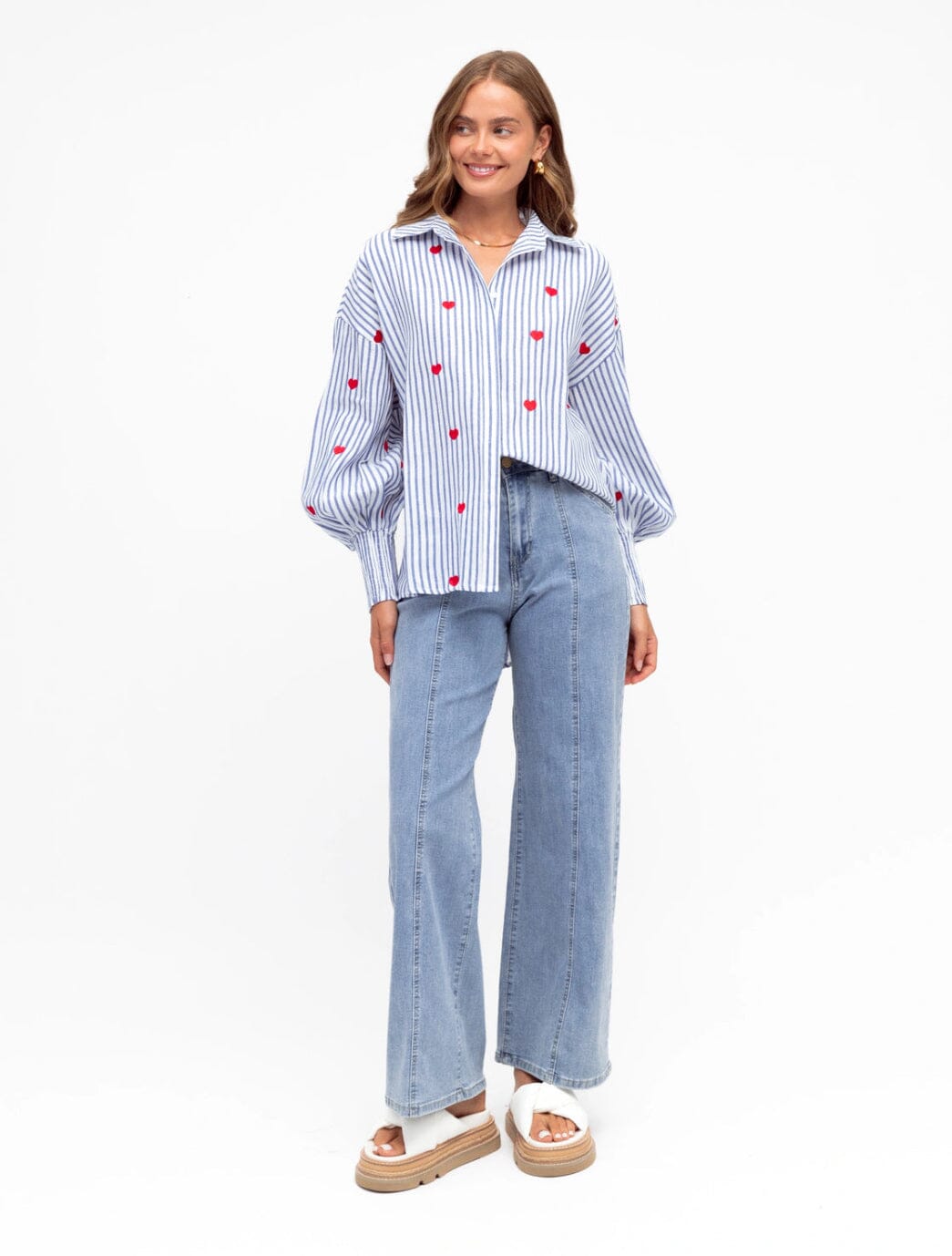 Label Of Love Heart Embroidery Shirt Eclectic House