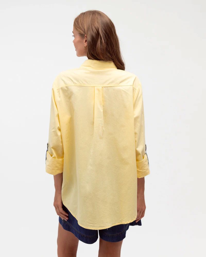 Label of Love Stripe Trim Shirt - Lemon Label of Love